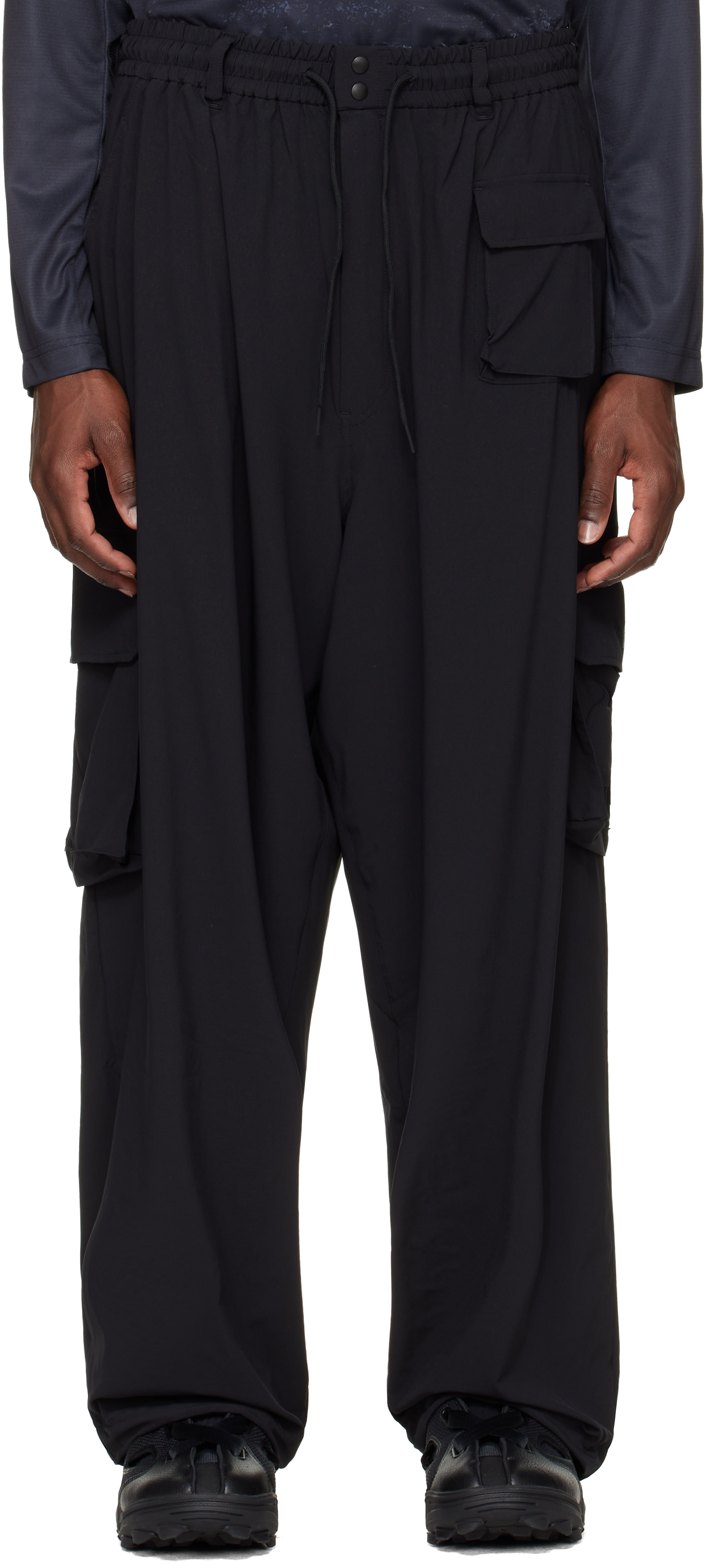 Black UT Straight Cargo Pants
