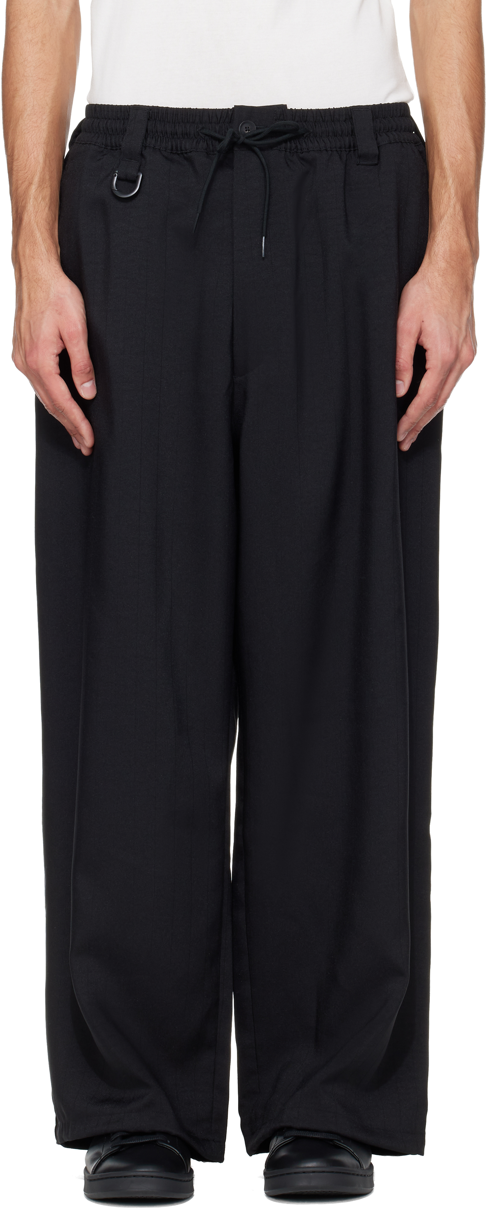Y-3: Black Sport Uniform Pinstripe Track Pants | SSENSE