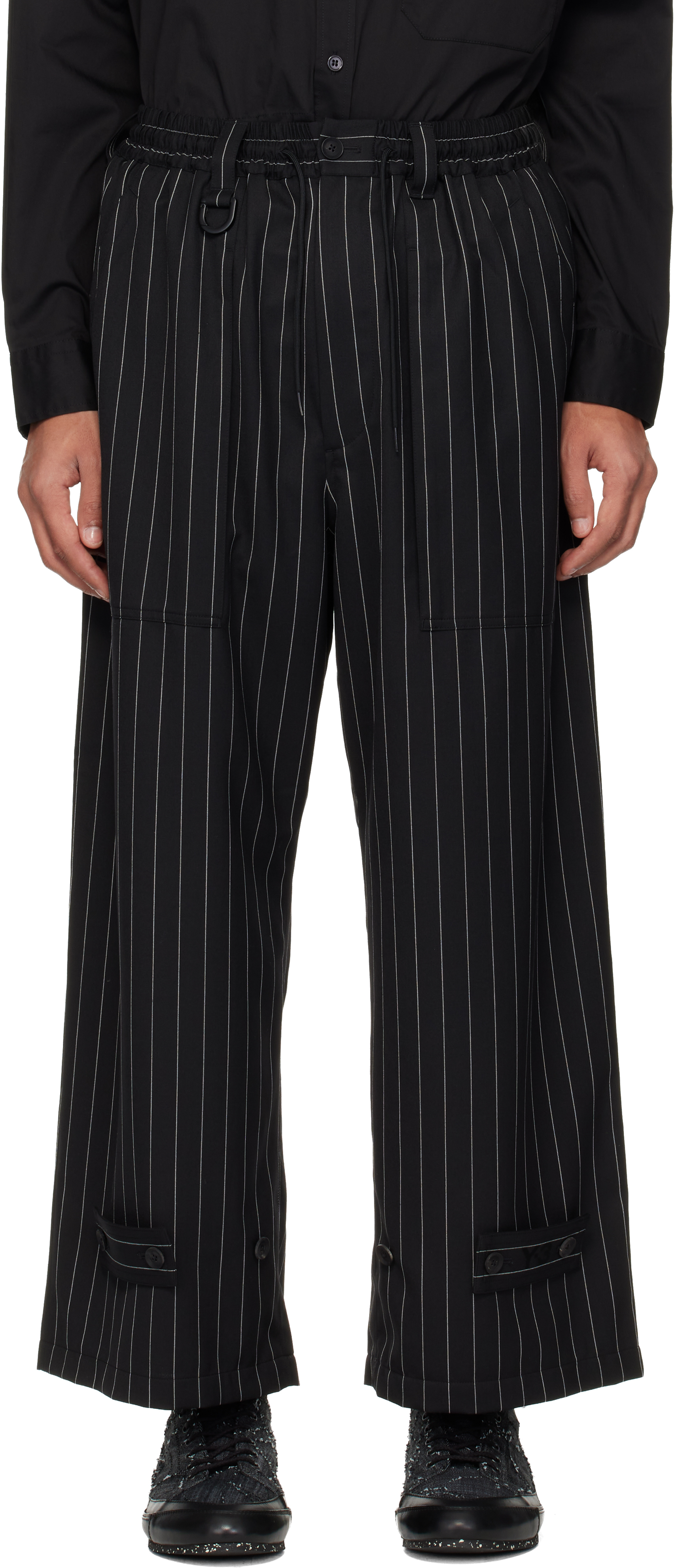 4NG3L0000 BLACK STRIPE TROUSERS