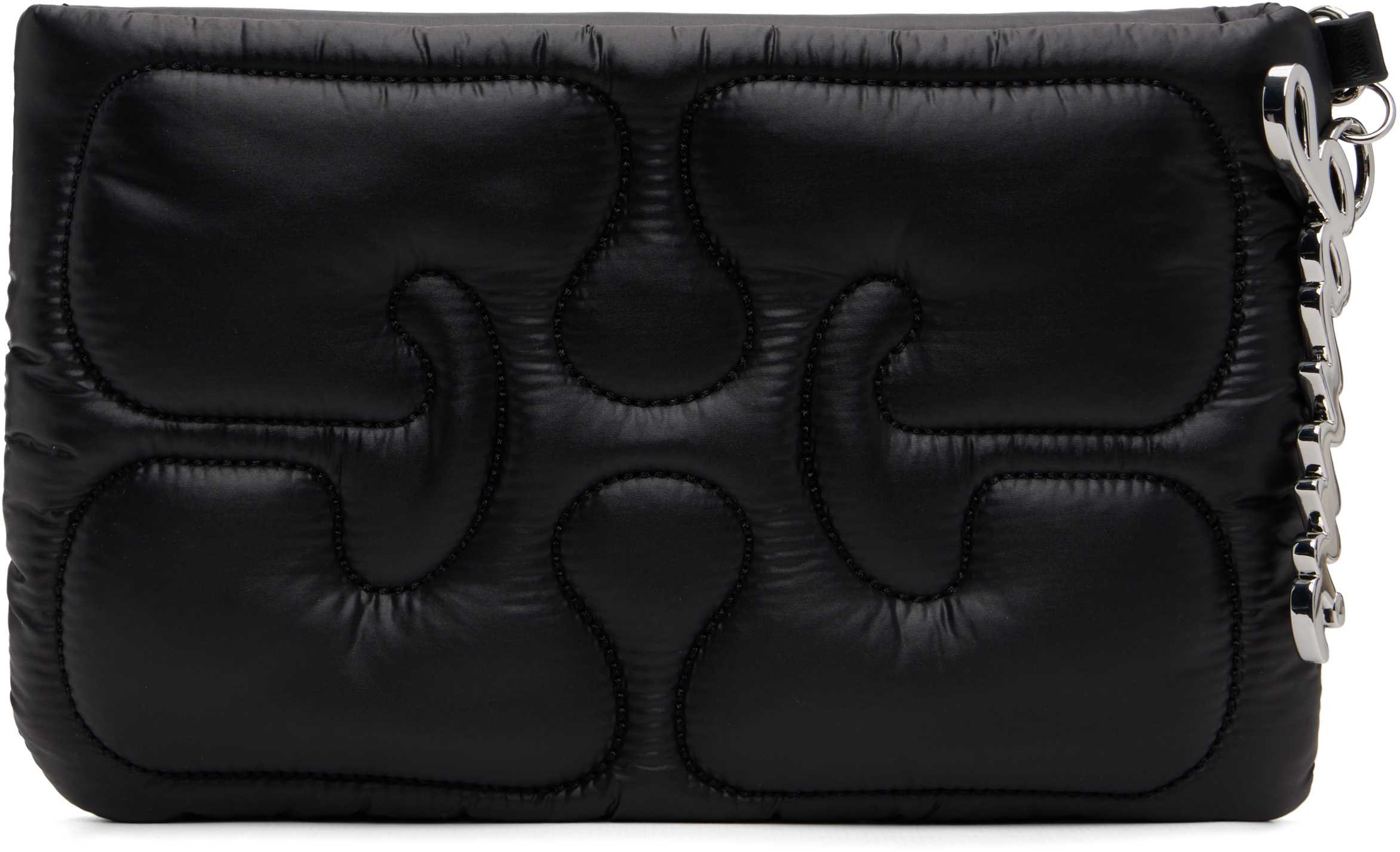 GANNI: Black Quilted Re-Tech Pouch | SSENSE GANNI: Black Quilted Re-Tech Pouch | SSENSE