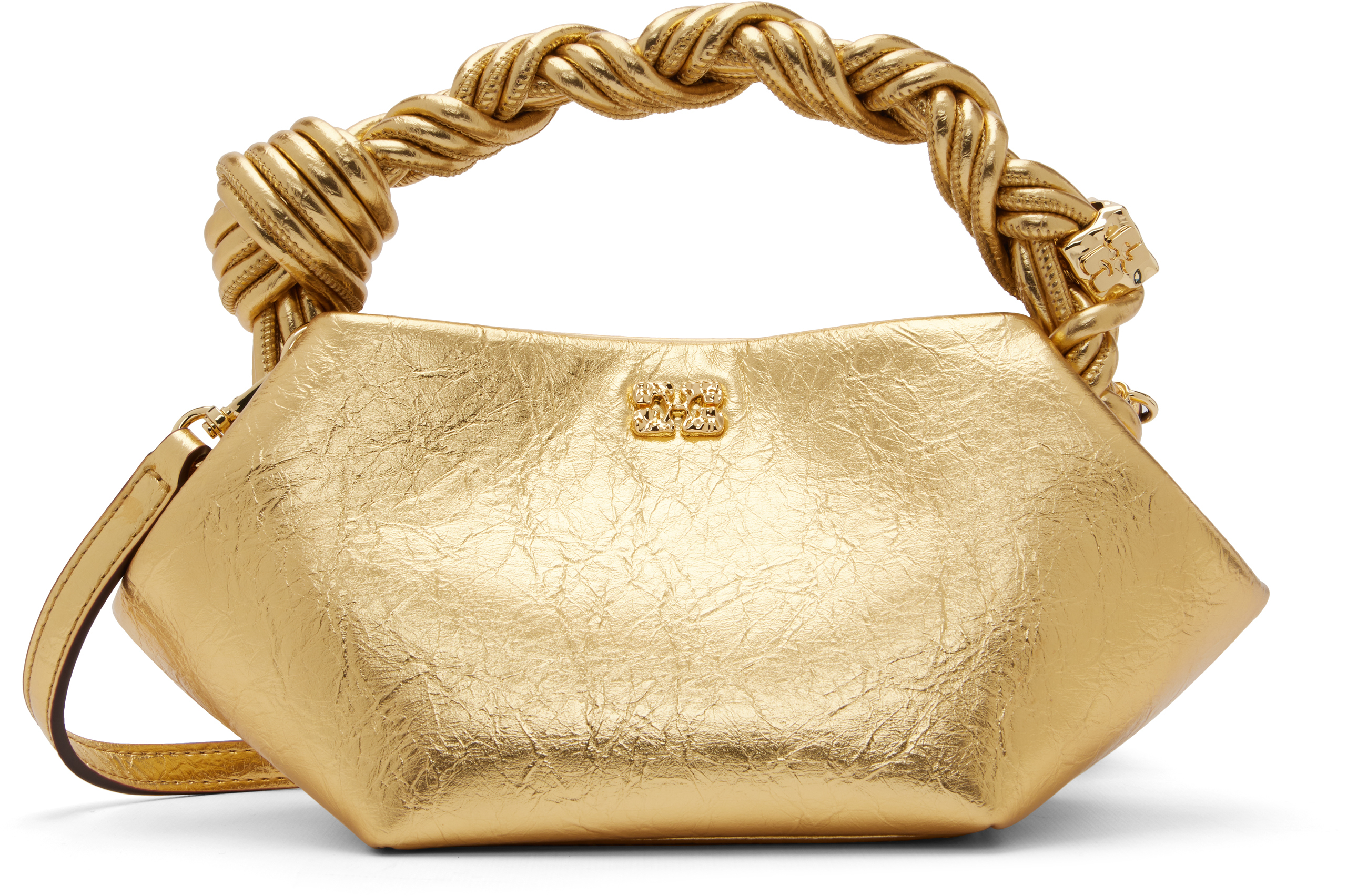 GANNI: Gold Metallic Mini Bou Bag | SSENSE