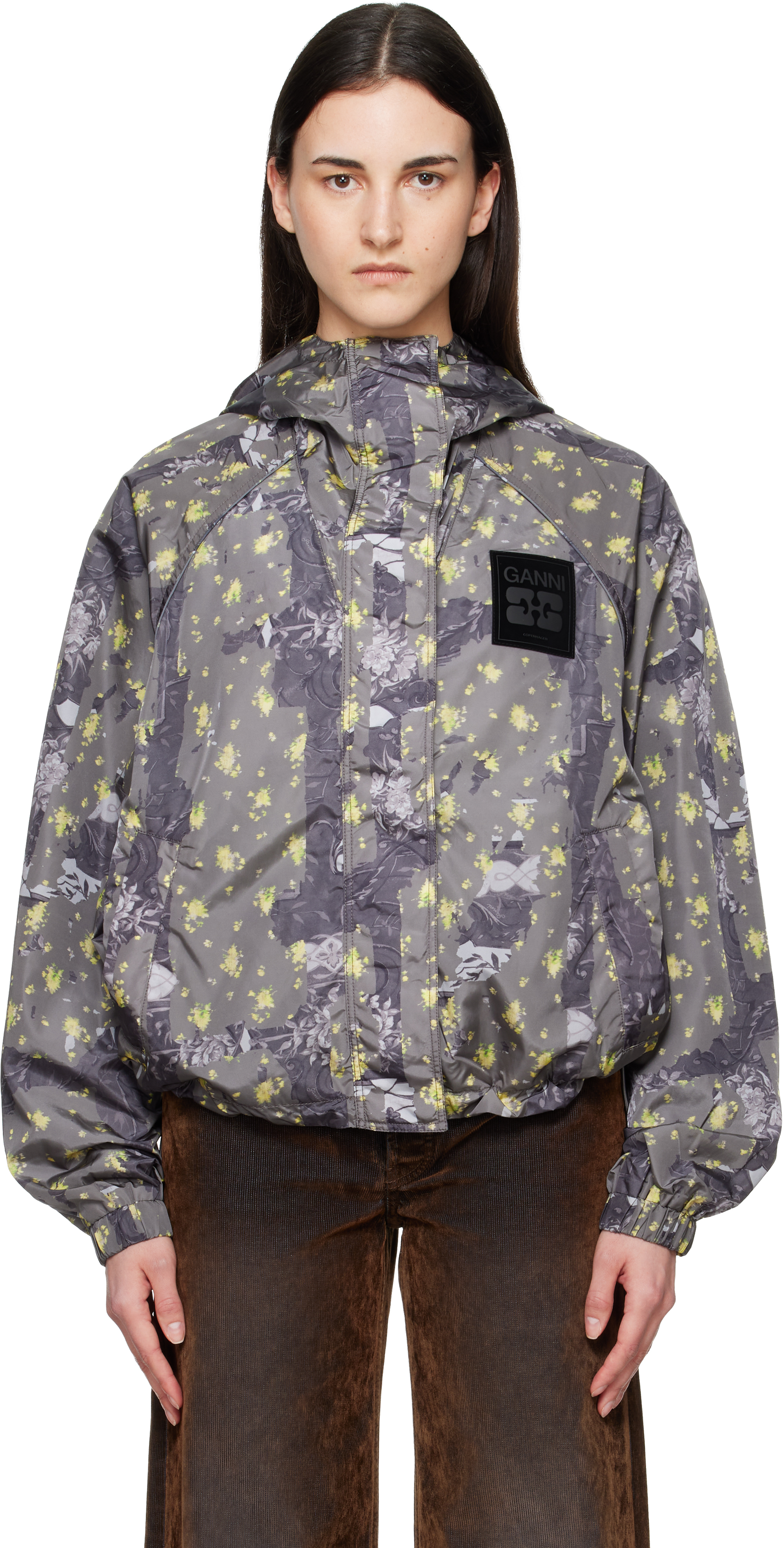 GANNI Gray Flowers Jacket
