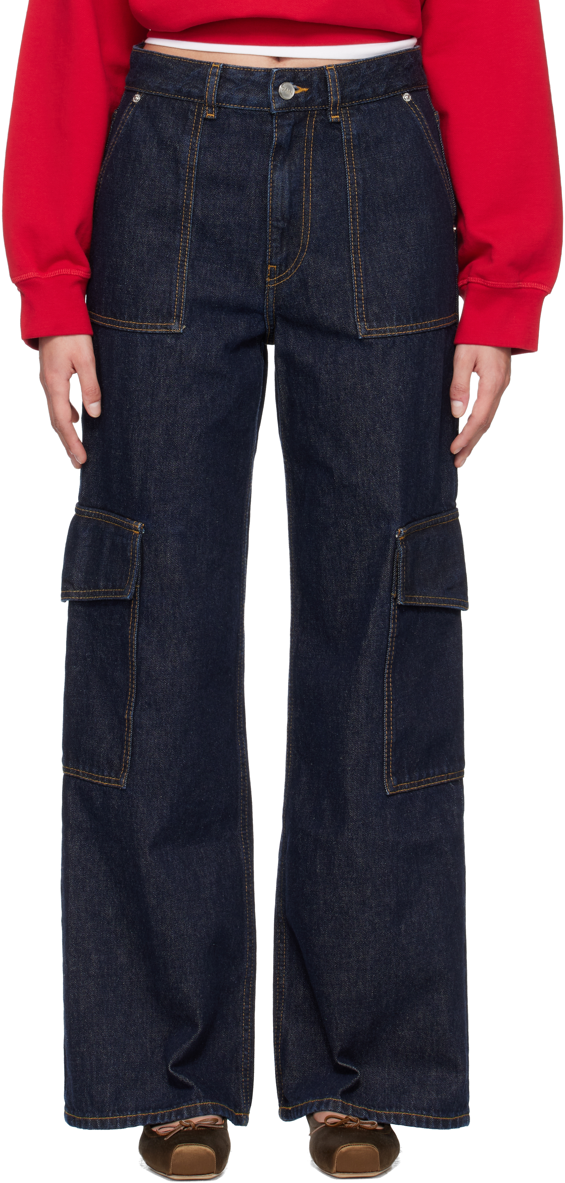 Blue Angi Jeans by GANNI on Sale