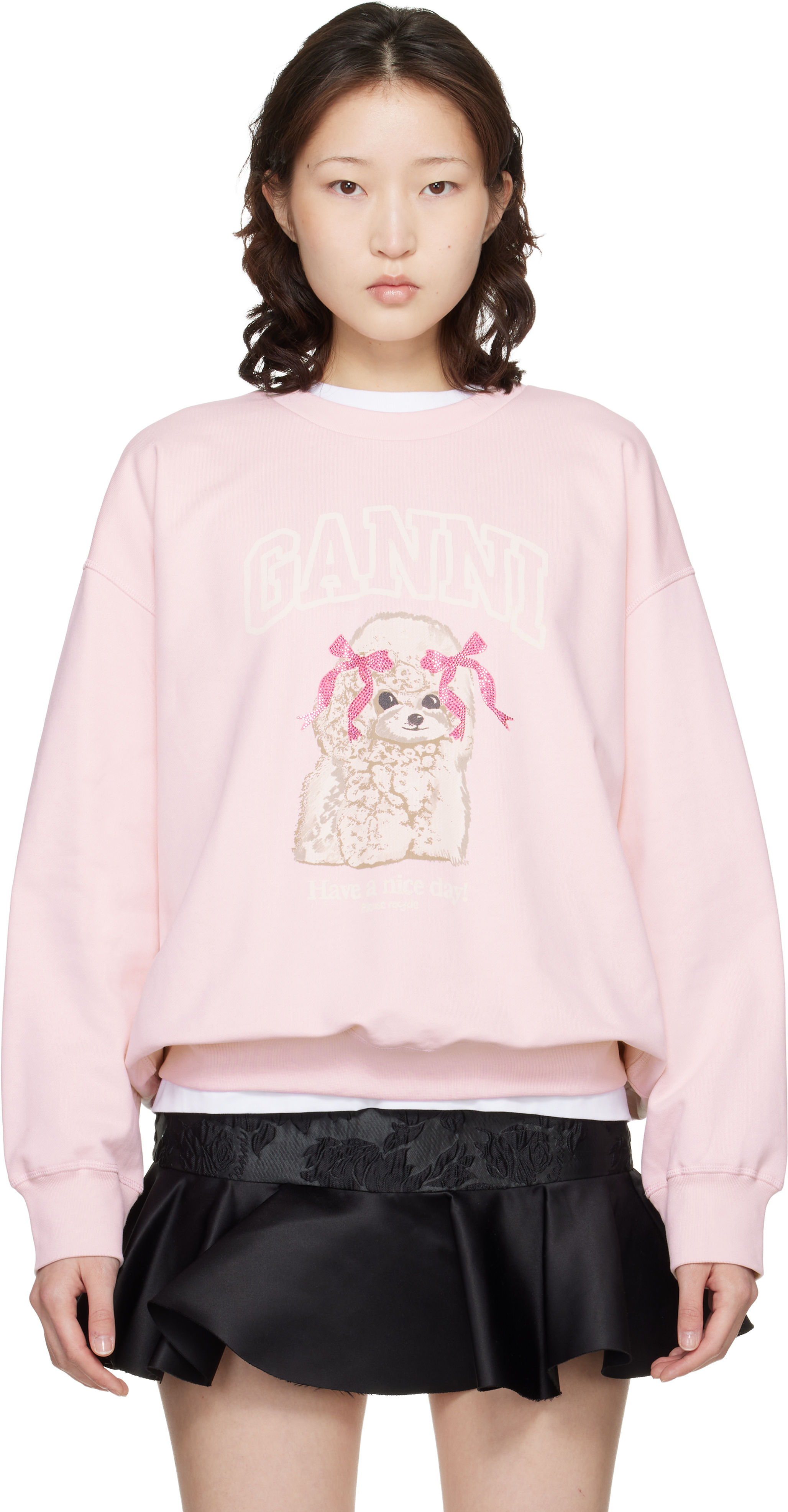 GANNI: ピンク Poodle スウェットシャツ | SSENSE 日本