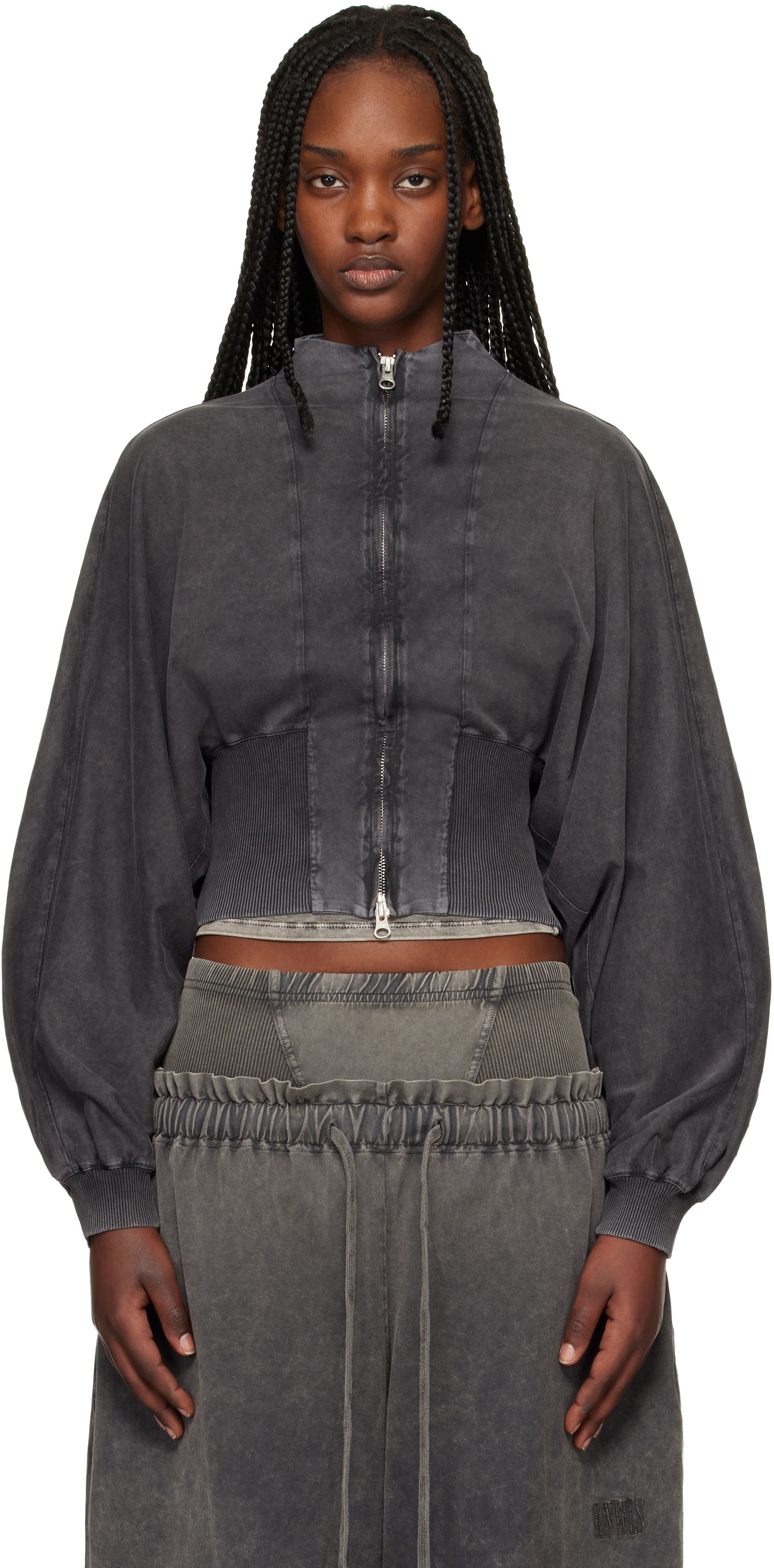 KNWLS: Black Haze Zip-Up Sweatshirt | SSENSE