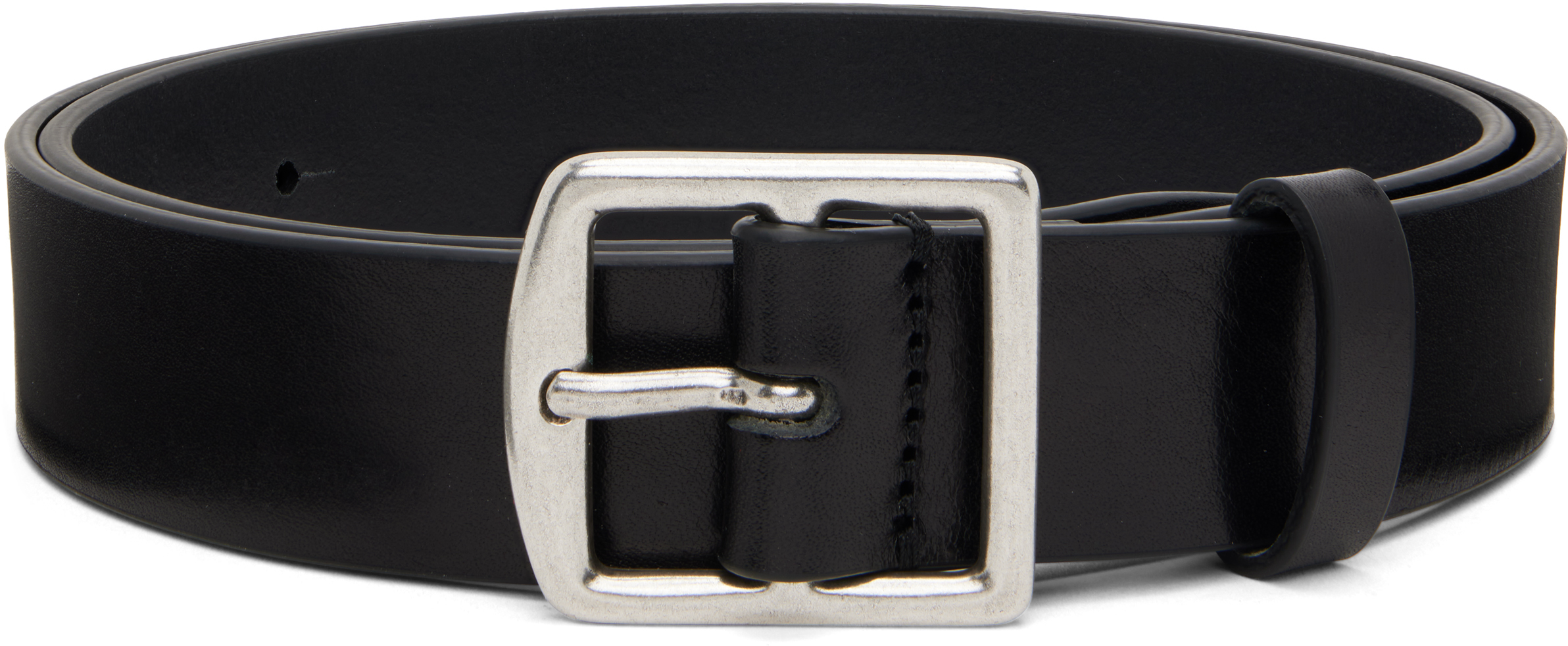 DSQUARED2  Black Leather Knot Belt with Silver Tag DSQUARED2 Leather belt in black main image 3