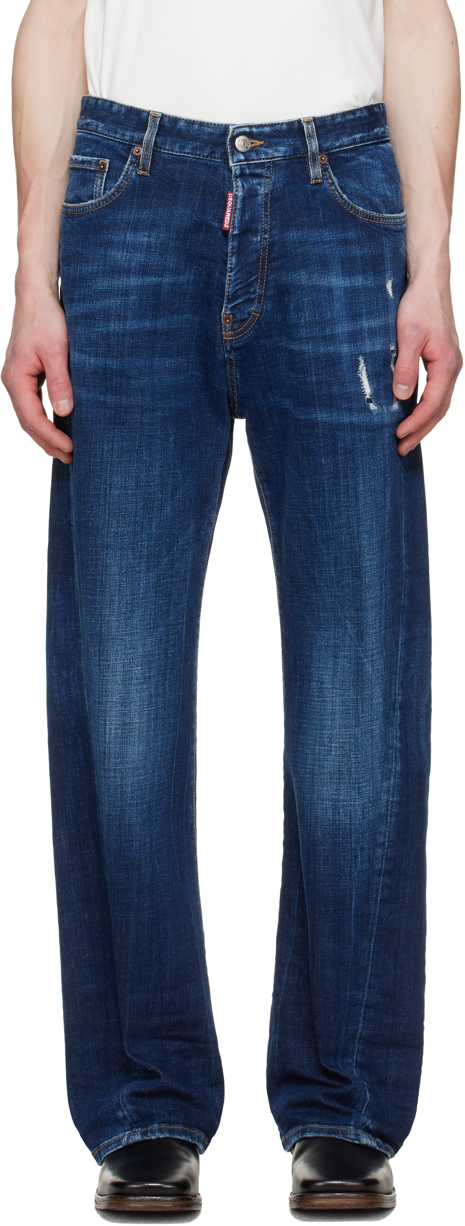 Dsquared2 Blue Loose Twisted Jeans