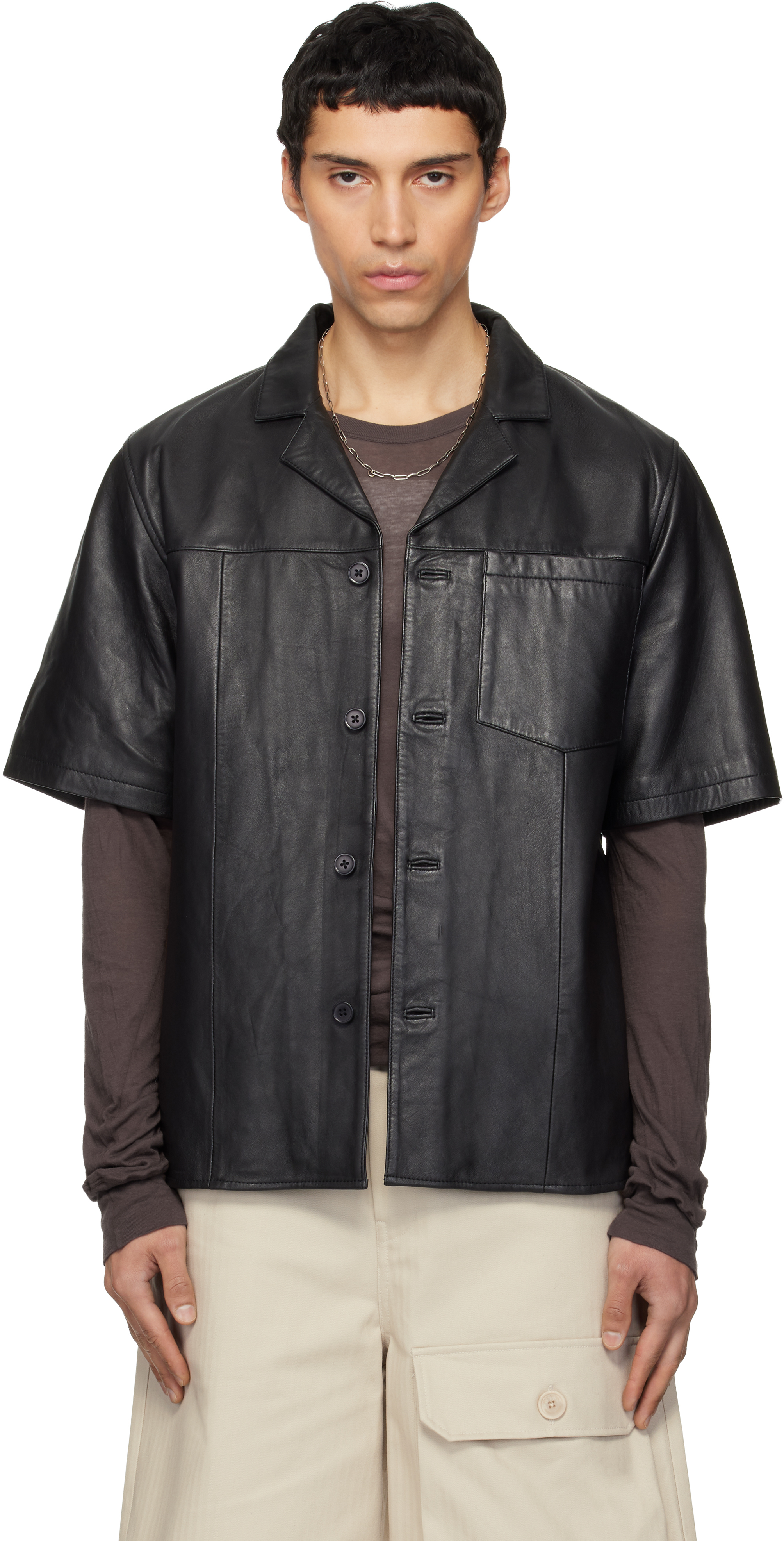 Deadwood Black Bahama Leather Shirt
