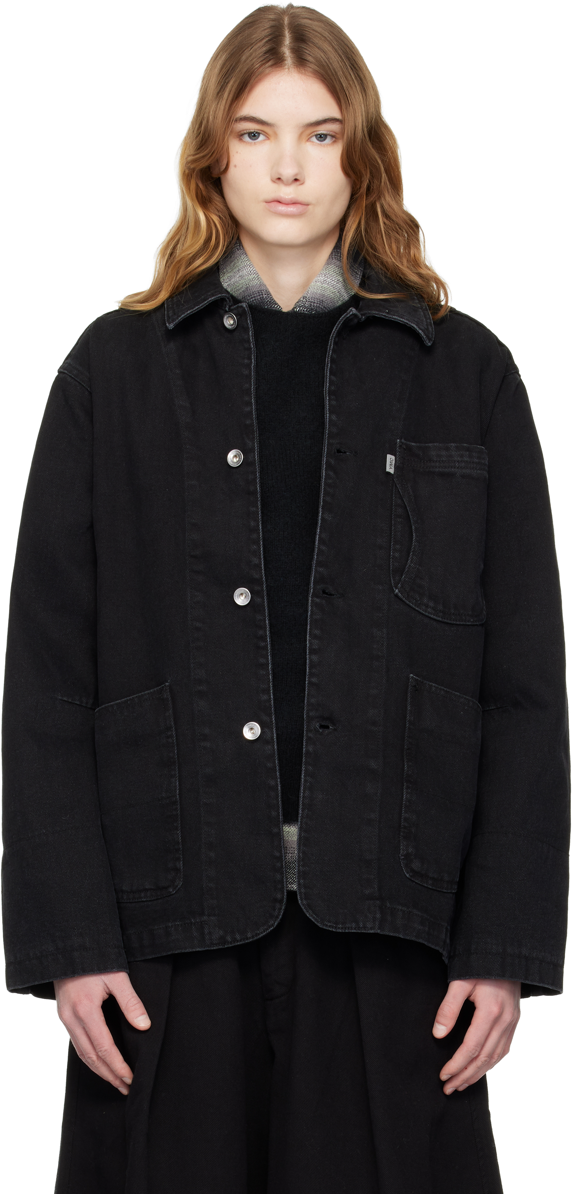 Ymc You Must Create Black Construction Denim Chore Jacket