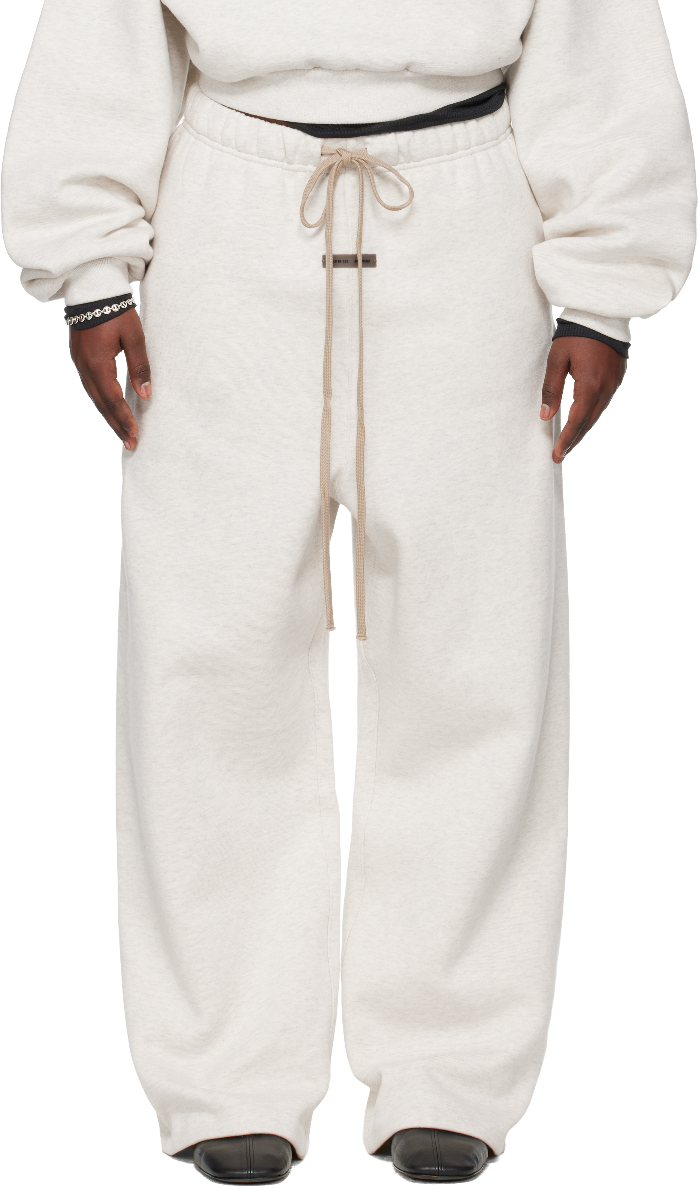 Essentials Gray Holiday Lounge Sweatpants In White