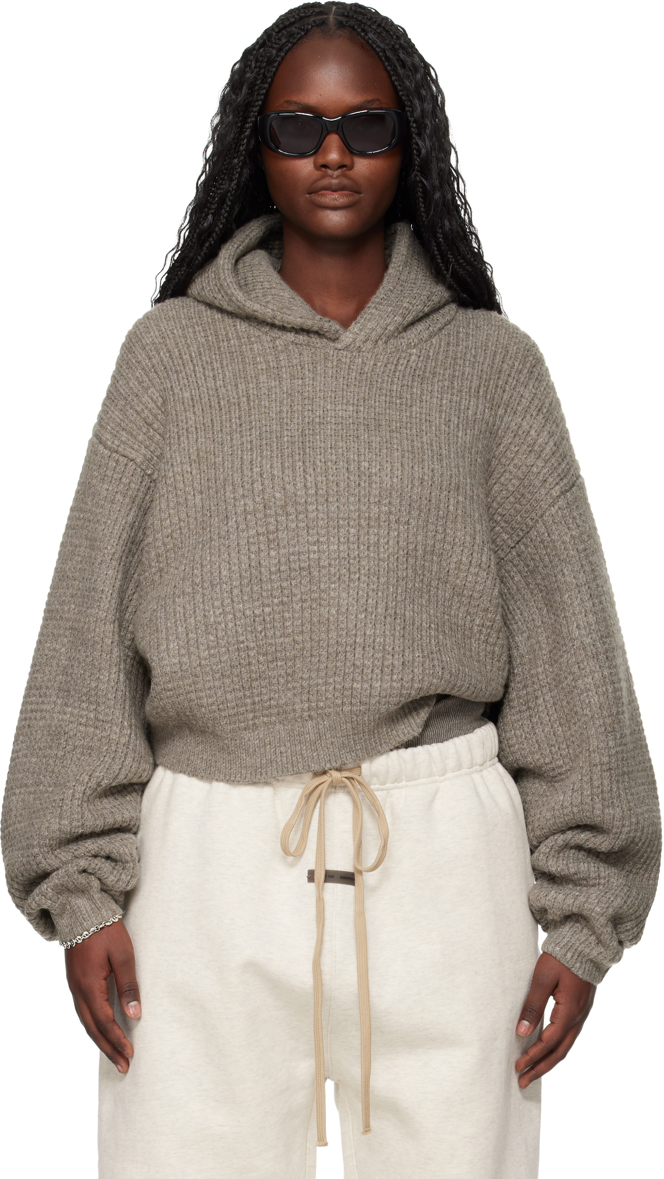 Fear of God ESSENTIALS: ブラウン Holiday Heavy Waffle 90s フーディ