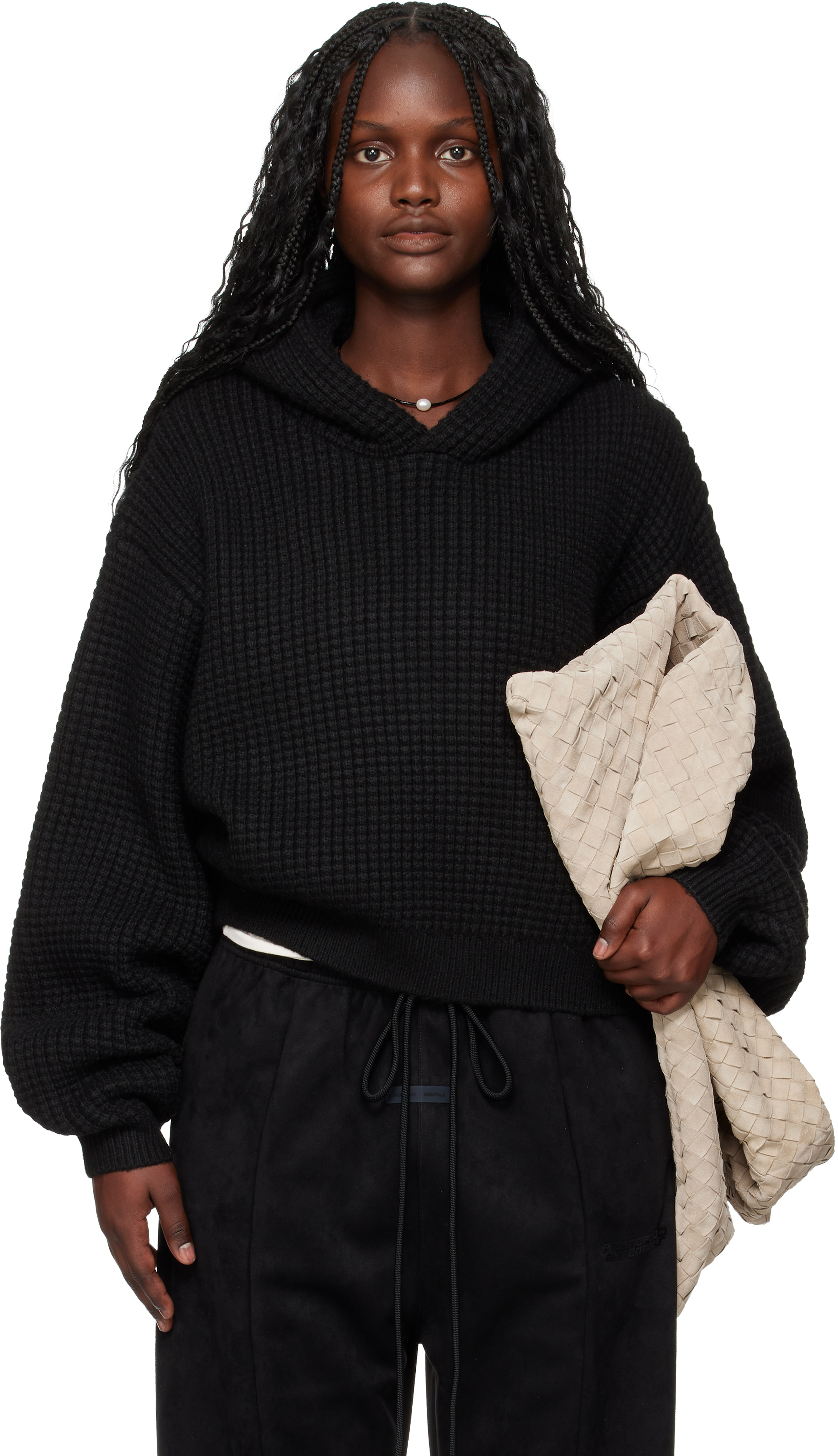 Fear of God ESSENTIALS: ブラック Holiday Heavy Waffle 90s フーディ