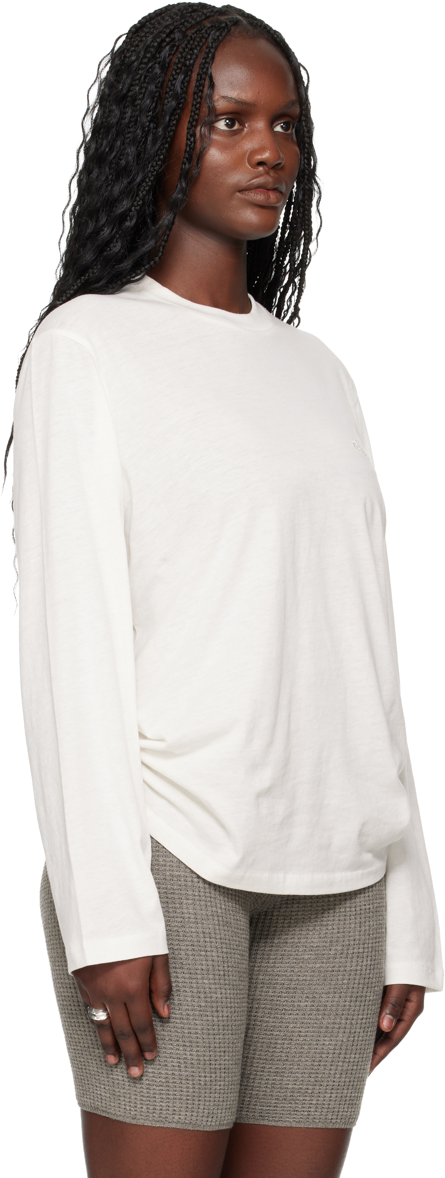 Essentials Off-white Holiday Embroidered Classic Fit Long Sleeve T-shirt In White