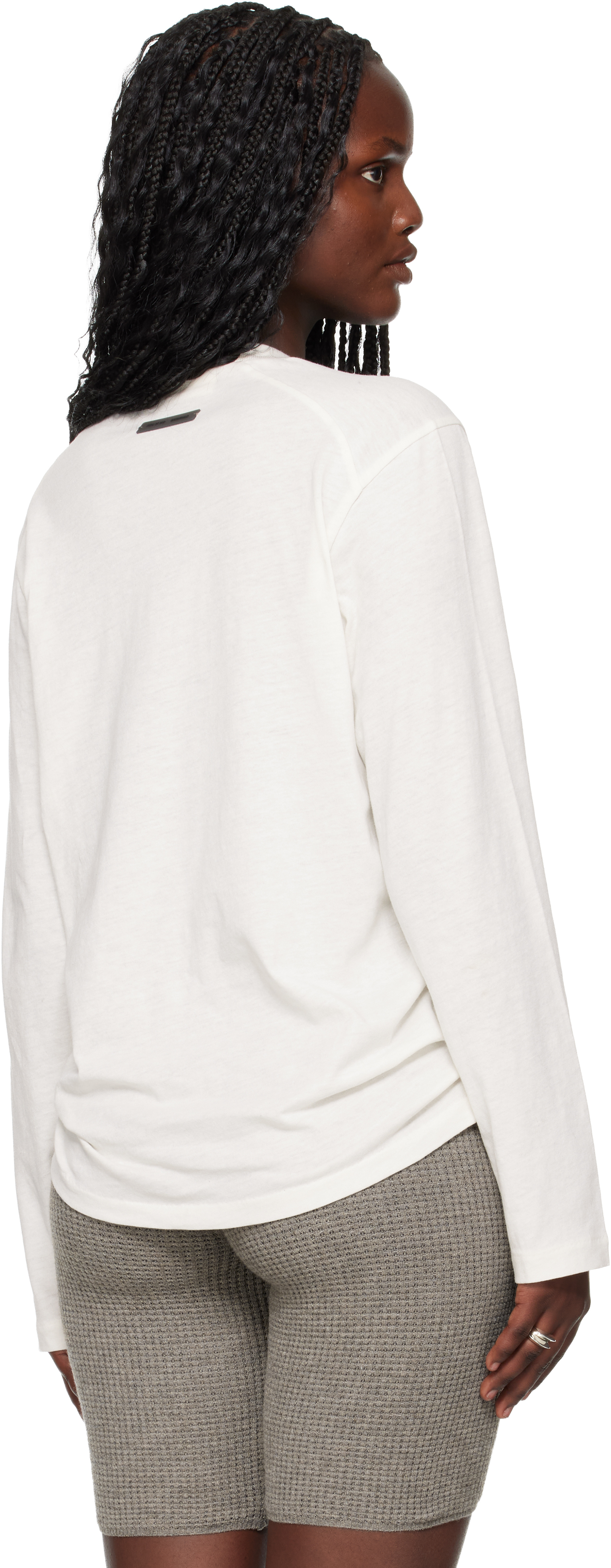 Essentials Off-white Holiday Embroidered Classic Fit Long Sleeve T-shirt In White