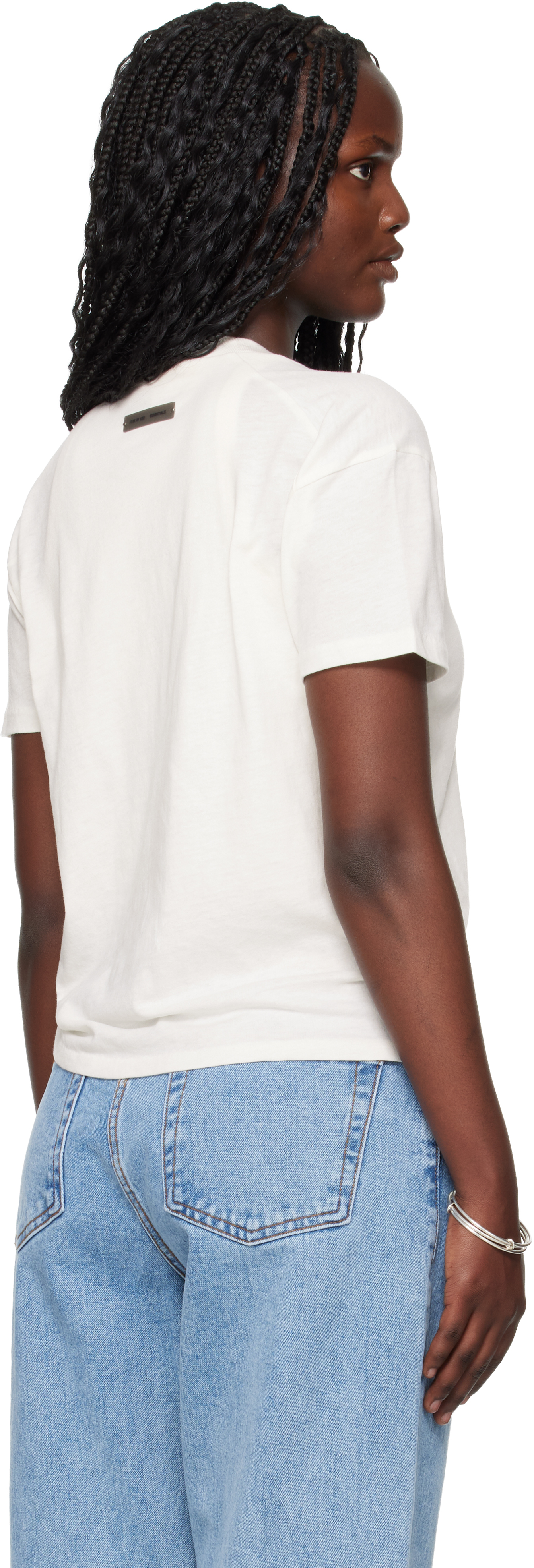 Essentials Off-white Holiday Embroidered Classic Fit T-shirt In White