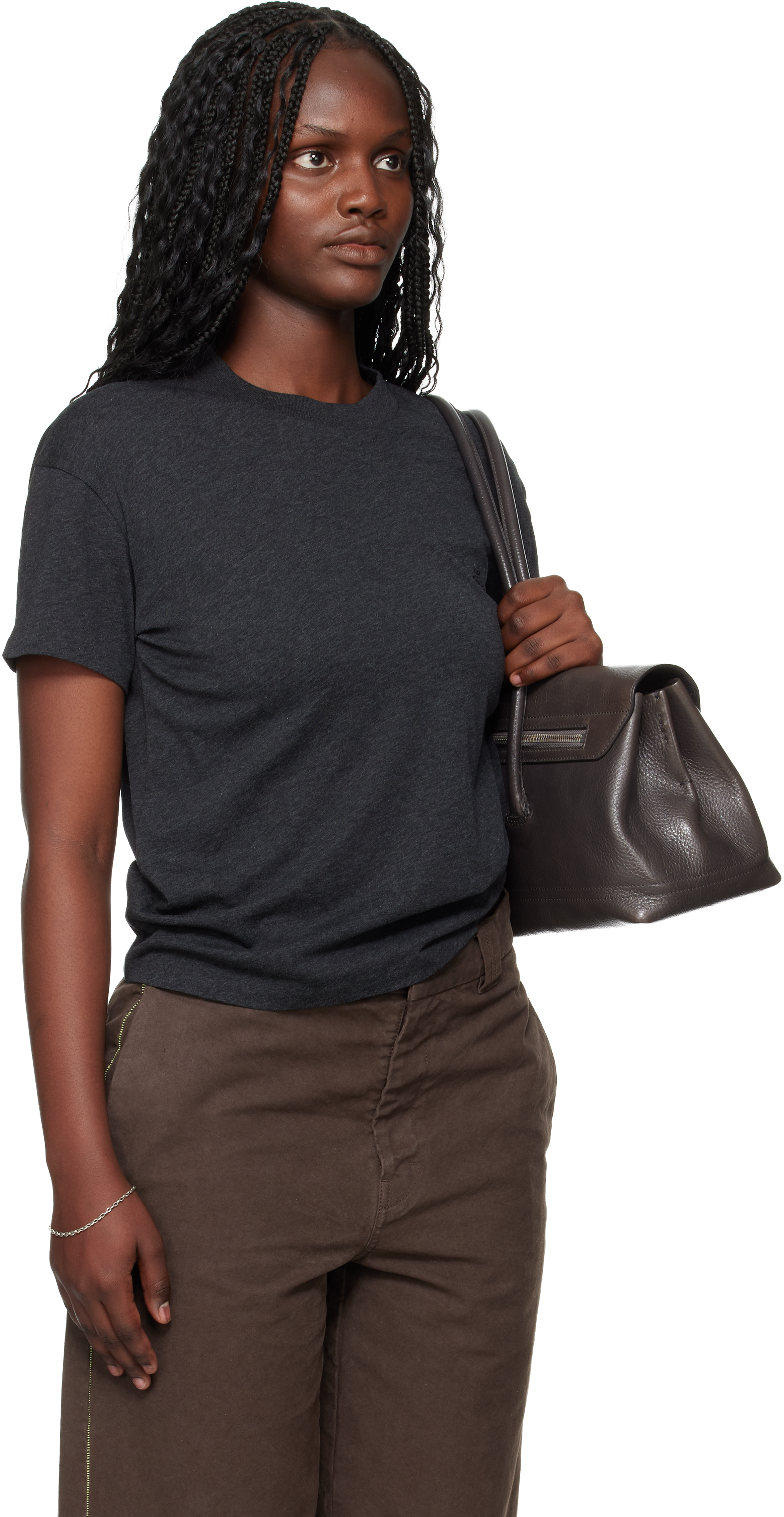 Essentials Gray Holiday Embroidered Classic Fit T-shirt In Black