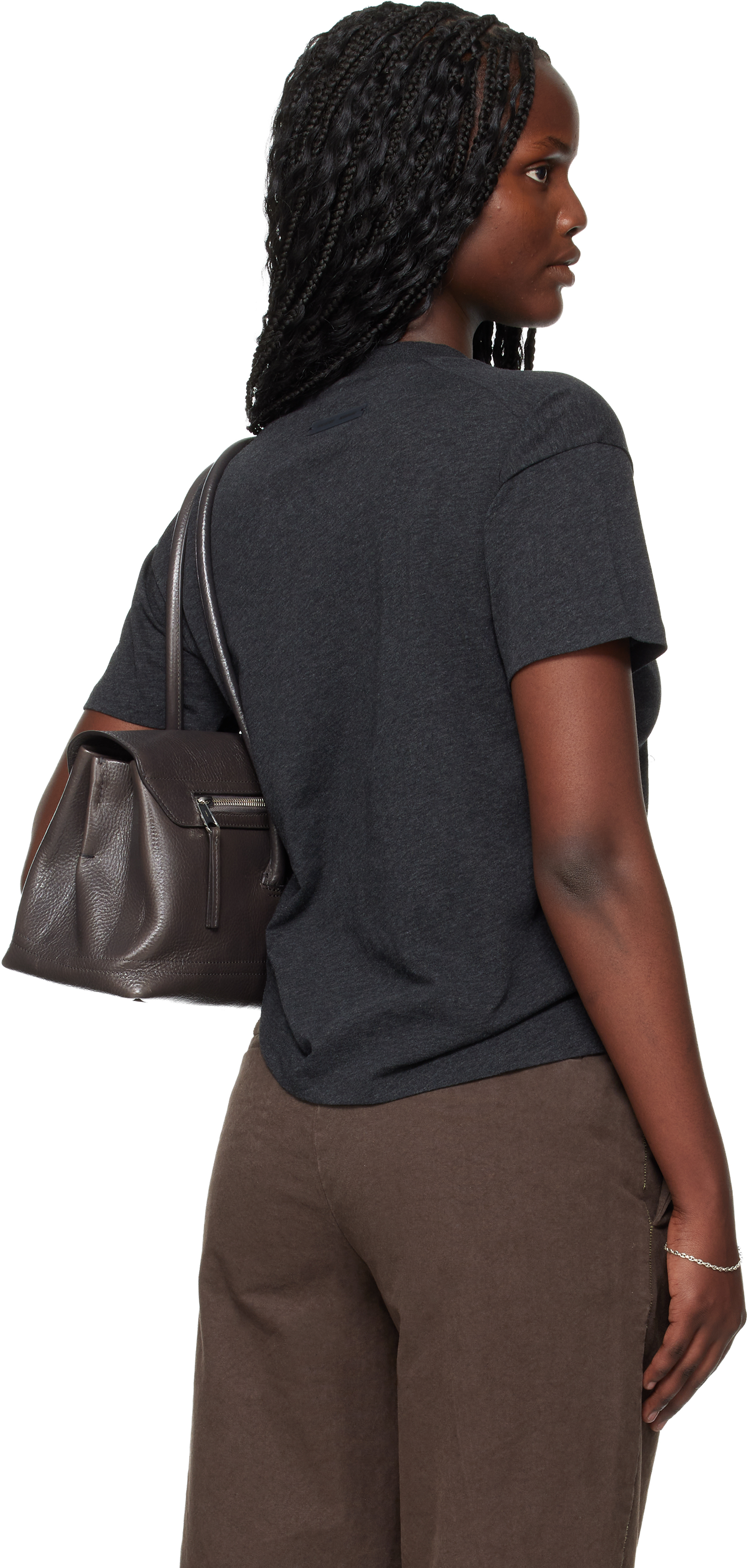 Essentials Gray Holiday Embroidered Classic Fit T-shirt In Black