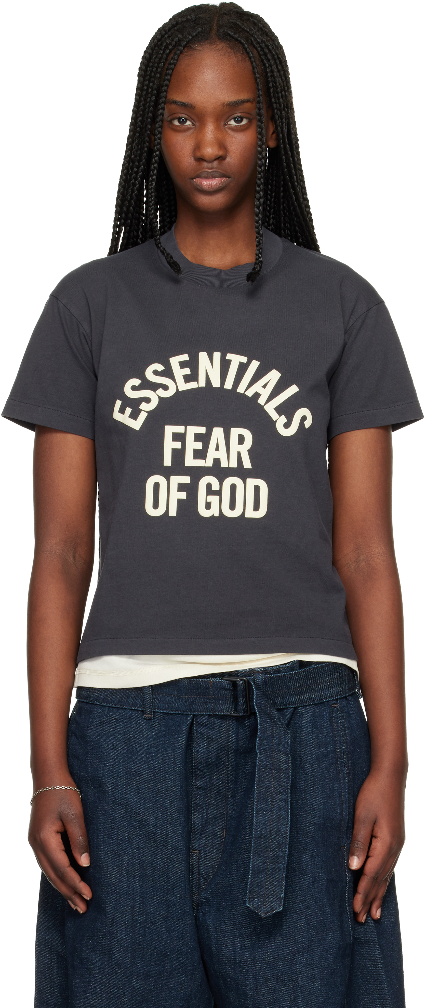 Fear of God ESSENTIALS: Black Campus Classic Short Sleeve T-shirt