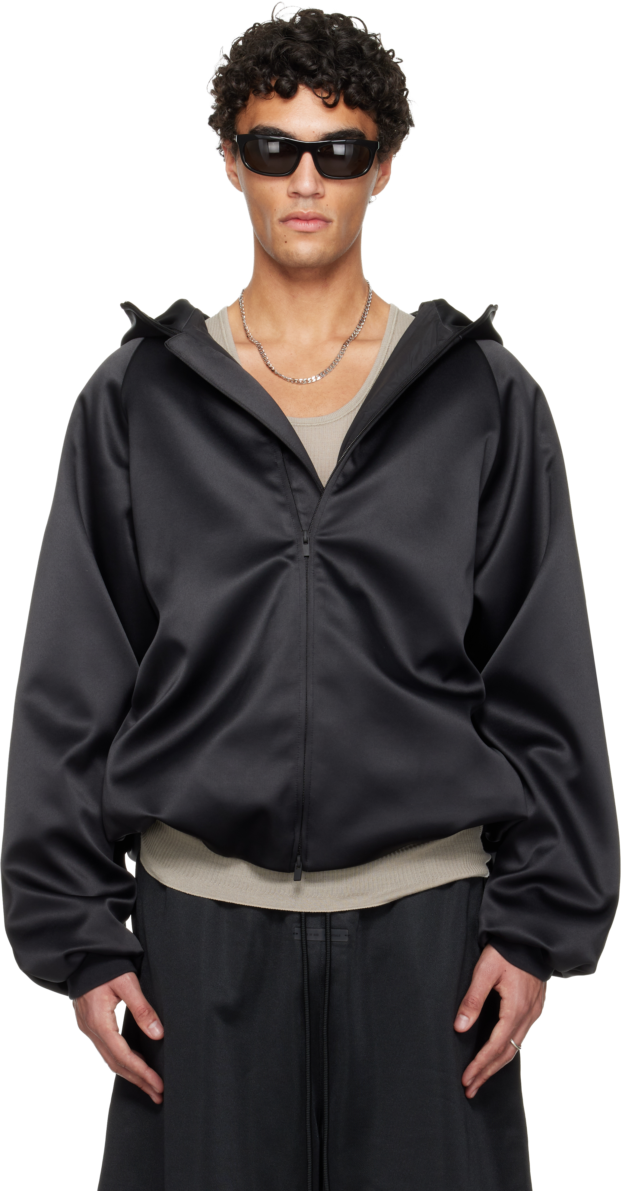 Fear Of God FOG Essentials ボンバージャケット Fear of God ESSENTIALS Bomber Jacket in Marine | REVOLVE