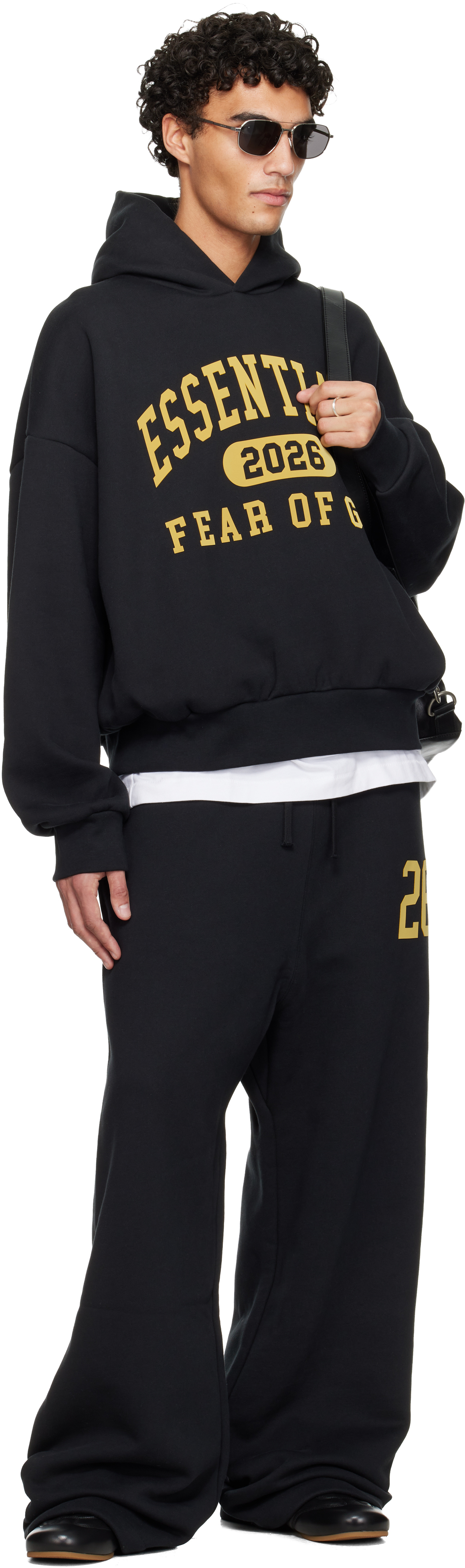 Essentials Black Holiday Lounge Sweatpants In Black