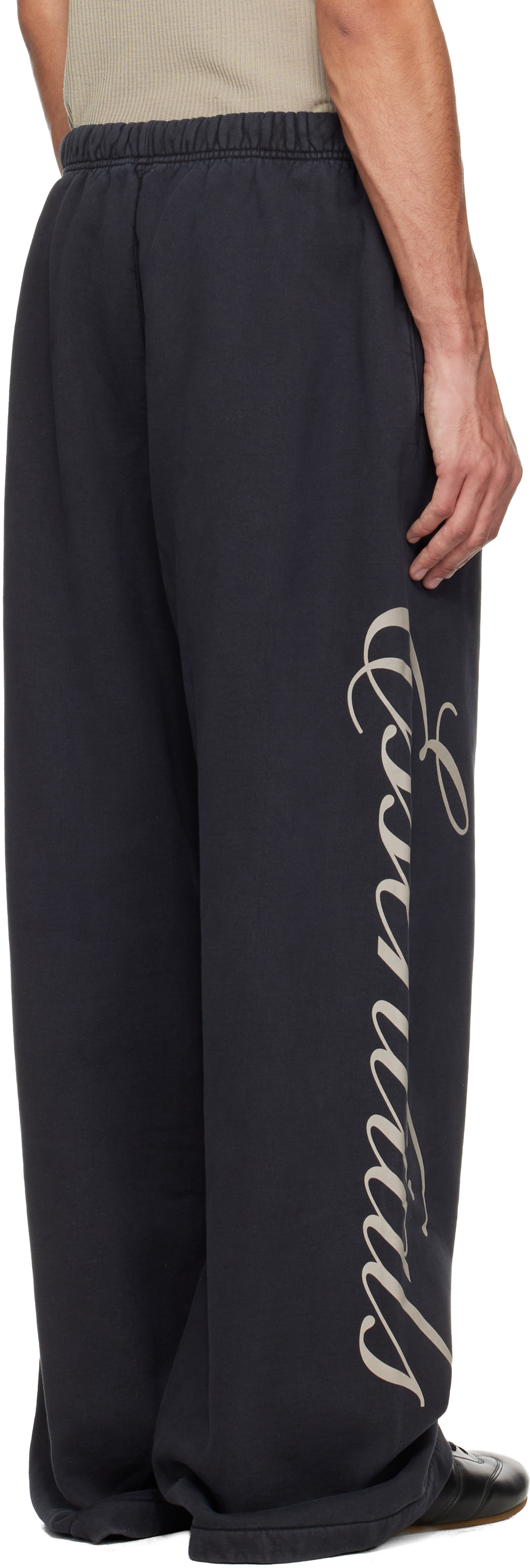 Essentials Black Holiday Heavy Fleece Lounge Sweatpants In Black