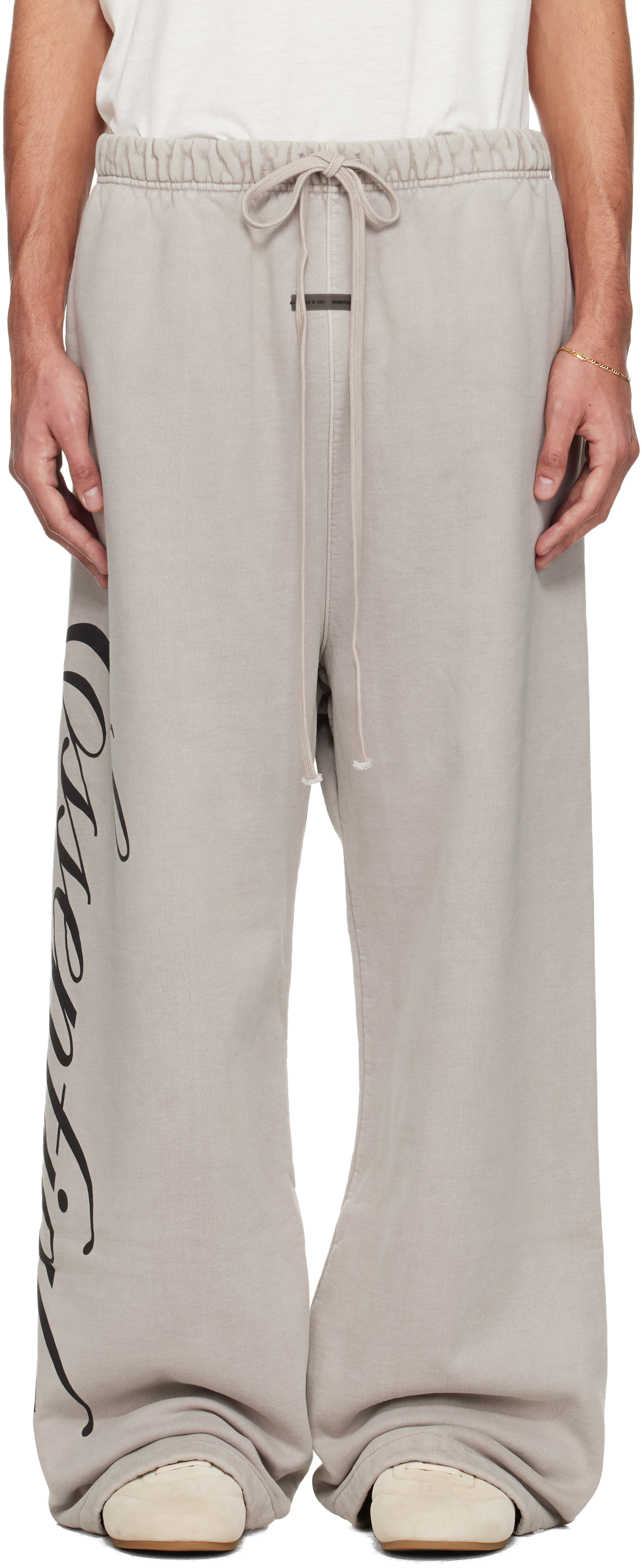 Essentials Gray Holiday Heavy Fleece Lounge Sweatpants In Gray