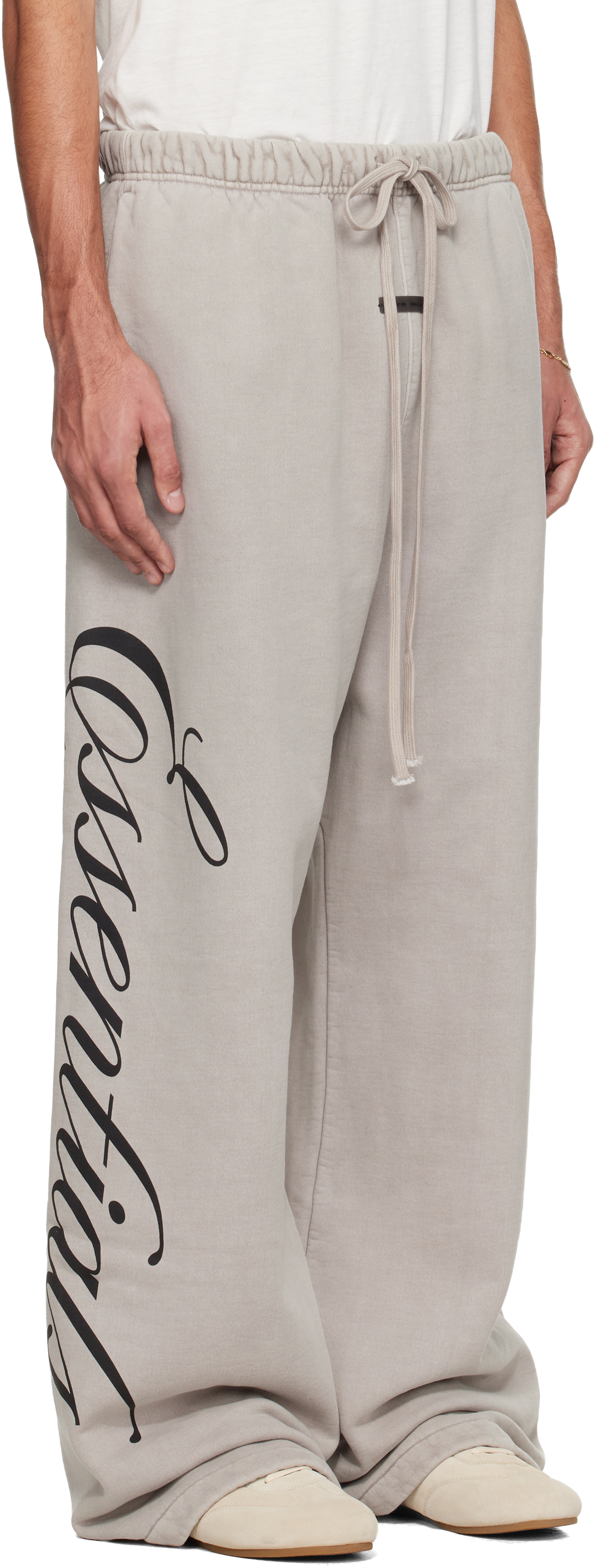 Essentials Gray Holiday Heavy Fleece Lounge Sweatpants In Gray