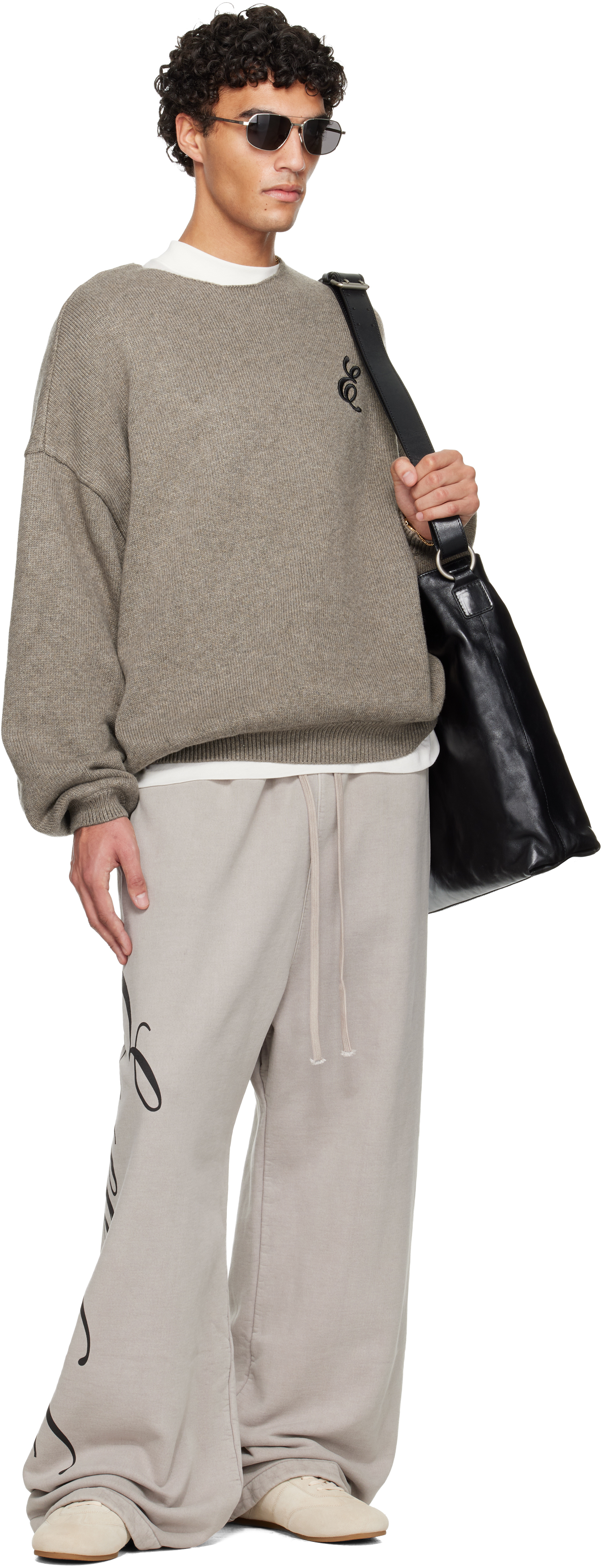 Essentials Gray Holiday Heavy Fleece Lounge Sweatpants In Gray