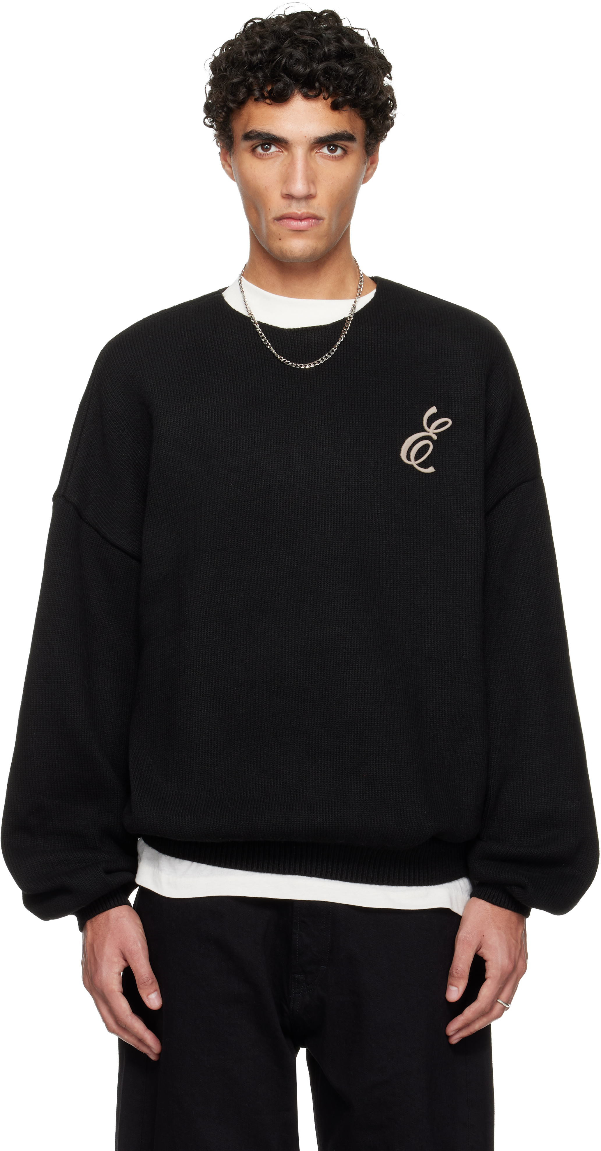 Fear of God ESSENTIALS: ブラック Holiday エンブロイダリー メリノ 