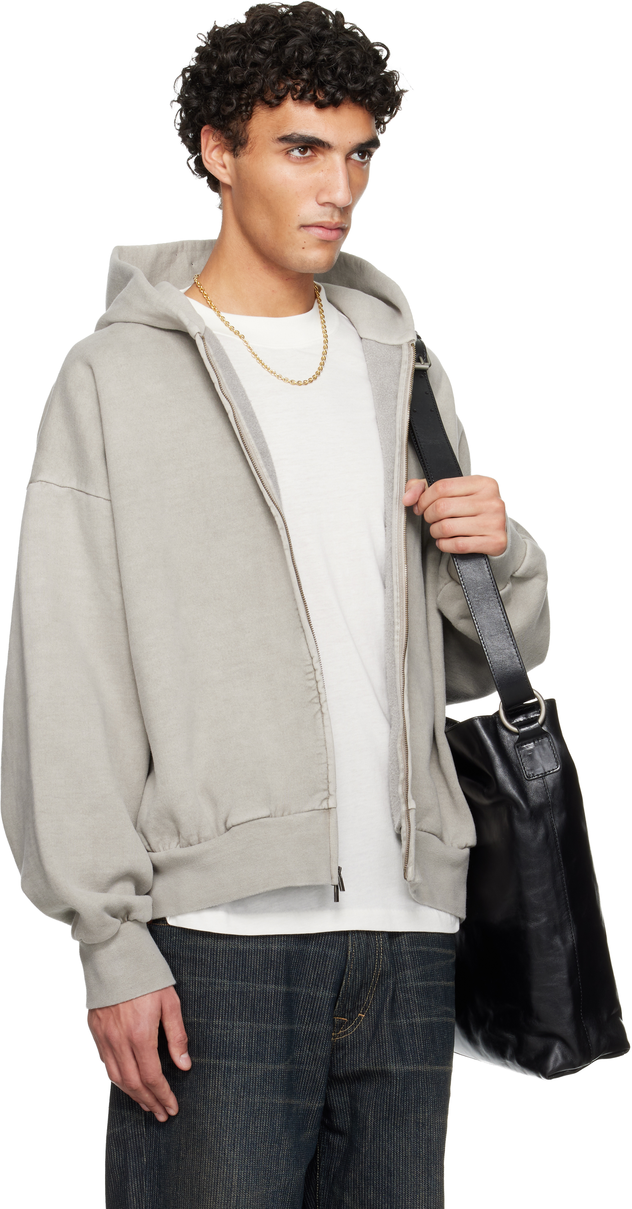 Essentials Holiday Embroidered Classic Full Zip Hoodie In Gray