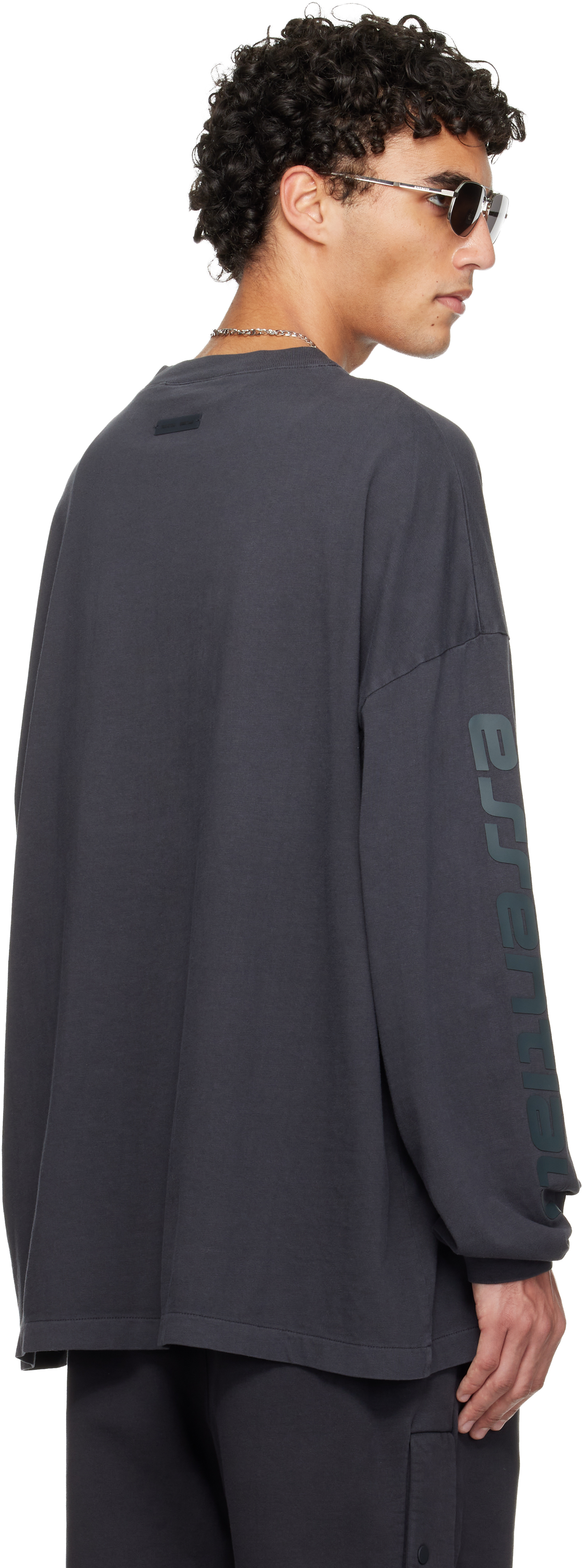 Essentials Gray Holiday 90s Long Sleeve T-shirt In Multi