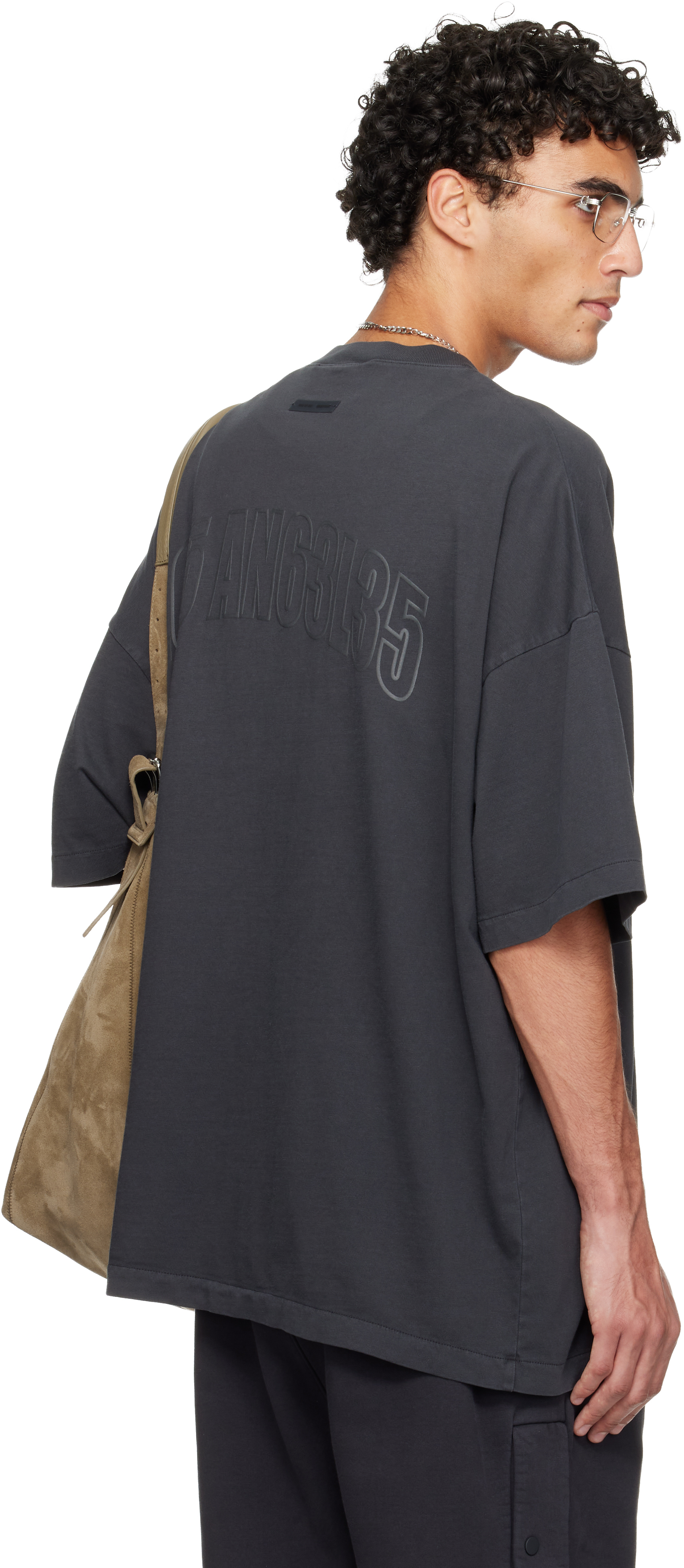 Essentials Gray Holiday 'los Angeles' 90s T-shirt In Black