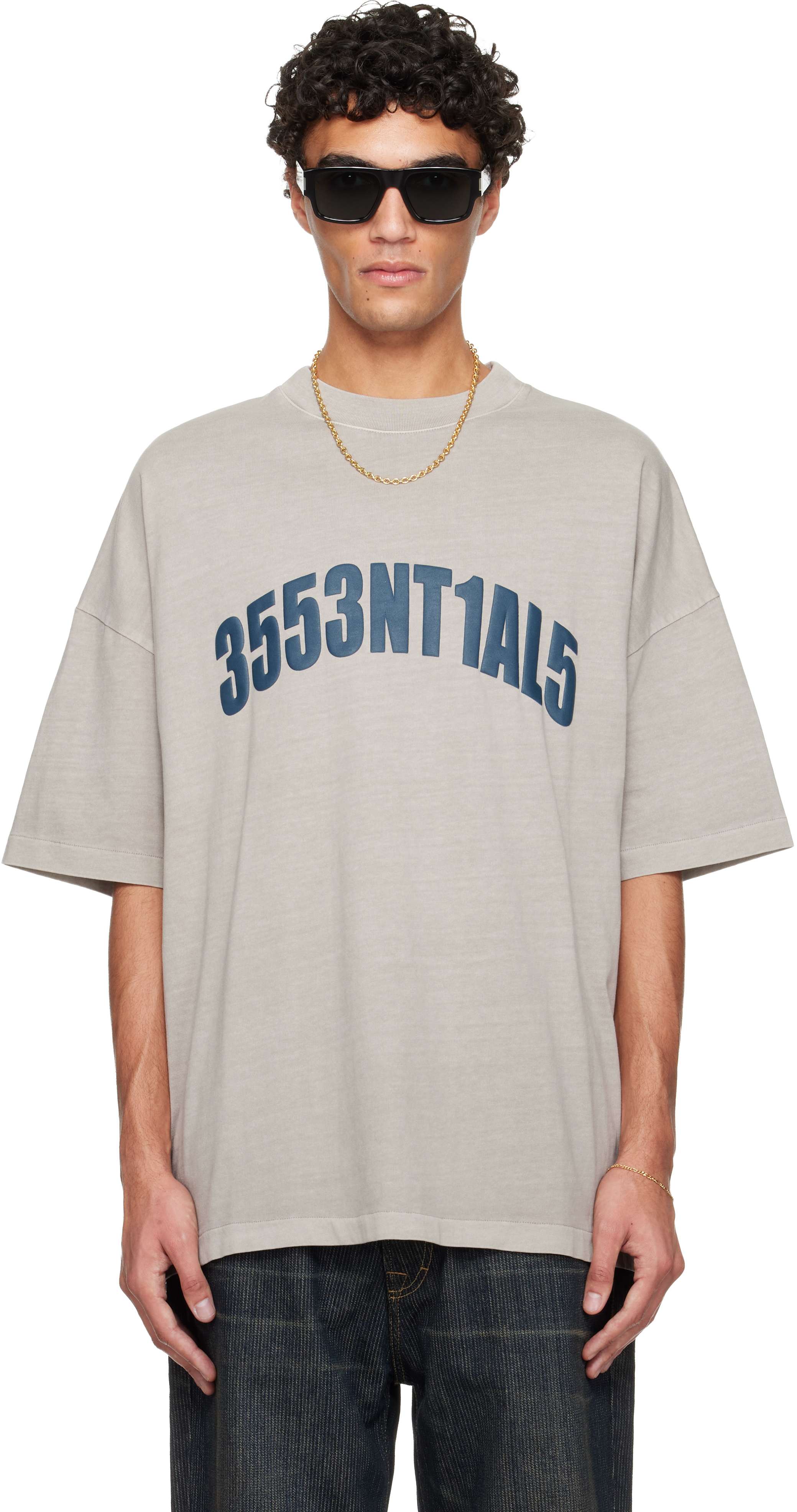 Essentials Gray Holiday 'new York' 90s T-shirt In Gray