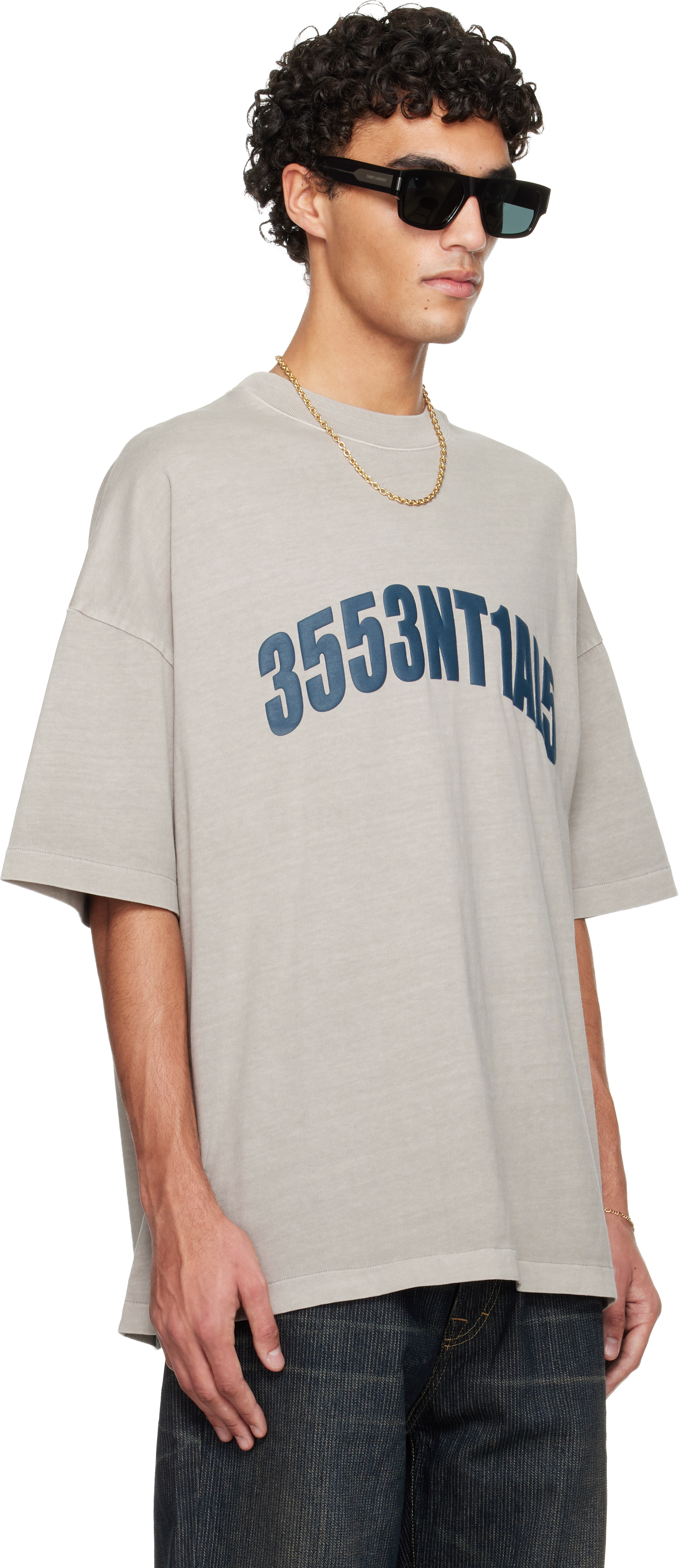 Essentials Gray Holiday 'new York' 90s T-shirt In Gray
