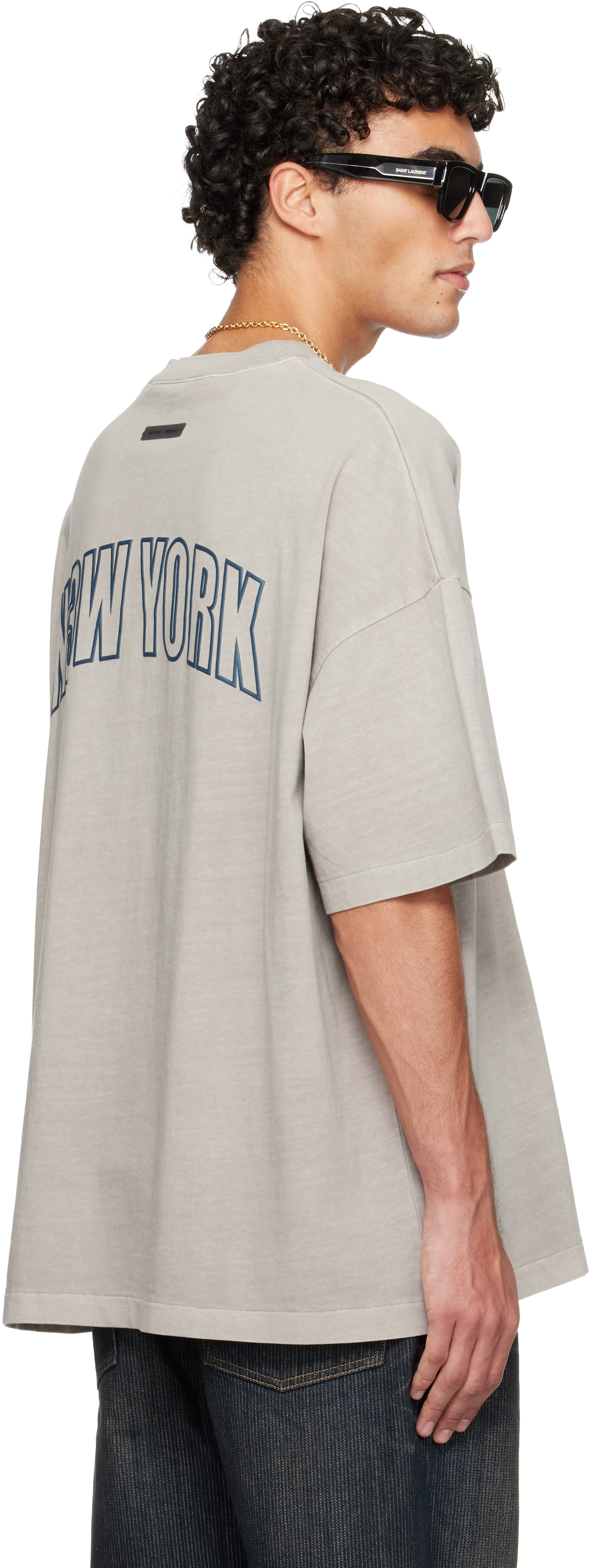 Essentials Gray Holiday 'new York' 90s T-shirt In Gray