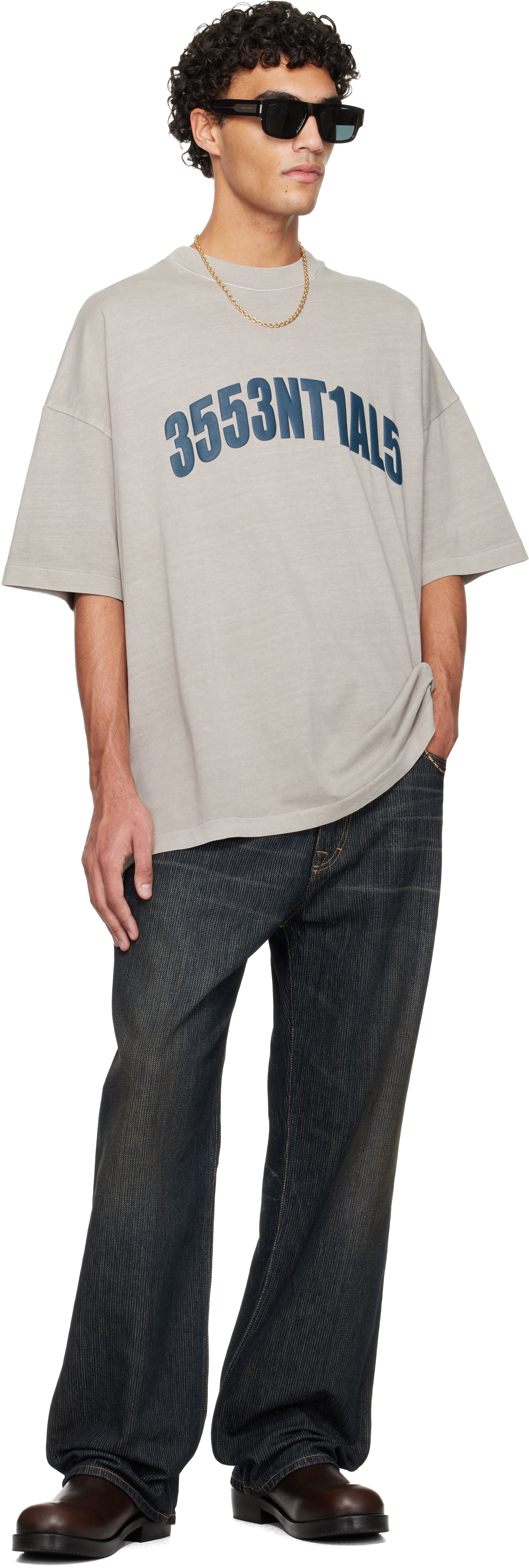 Essentials Gray Holiday 'new York' 90s T-shirt In Gray