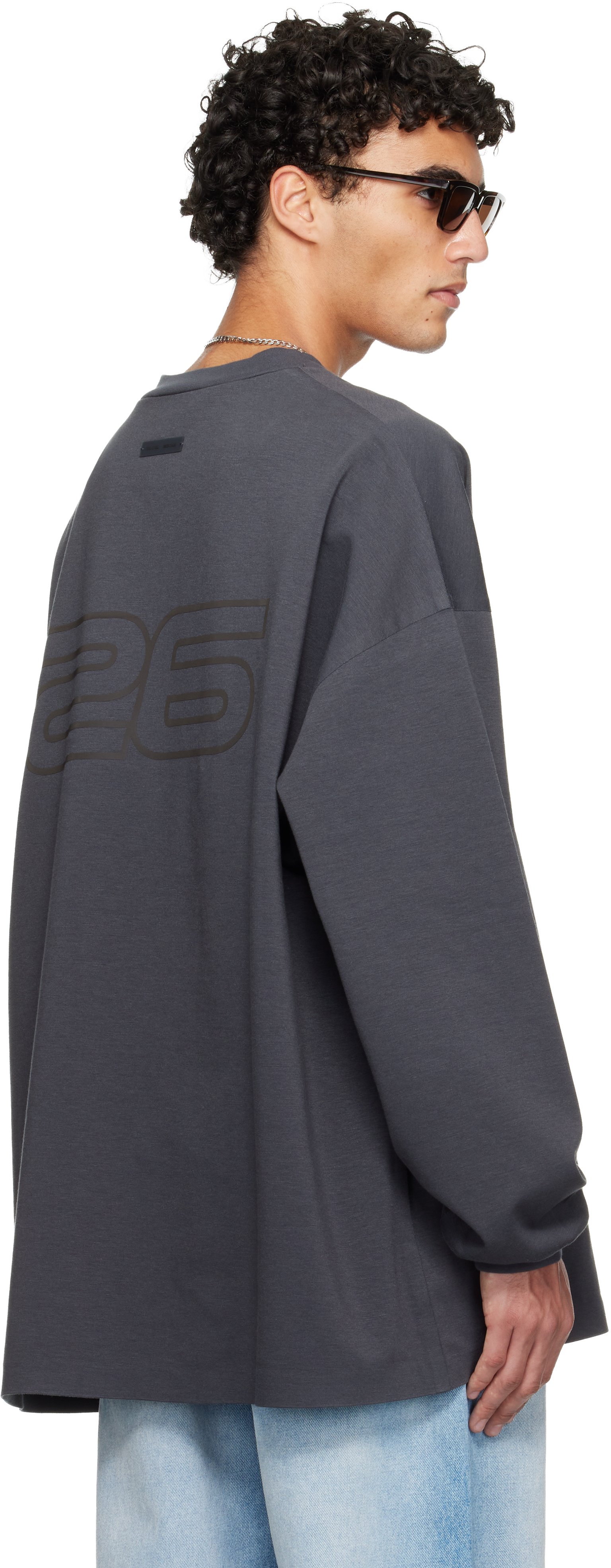 Essentials Gray Holiday 90s Long Sleeve T-shirt In Gray