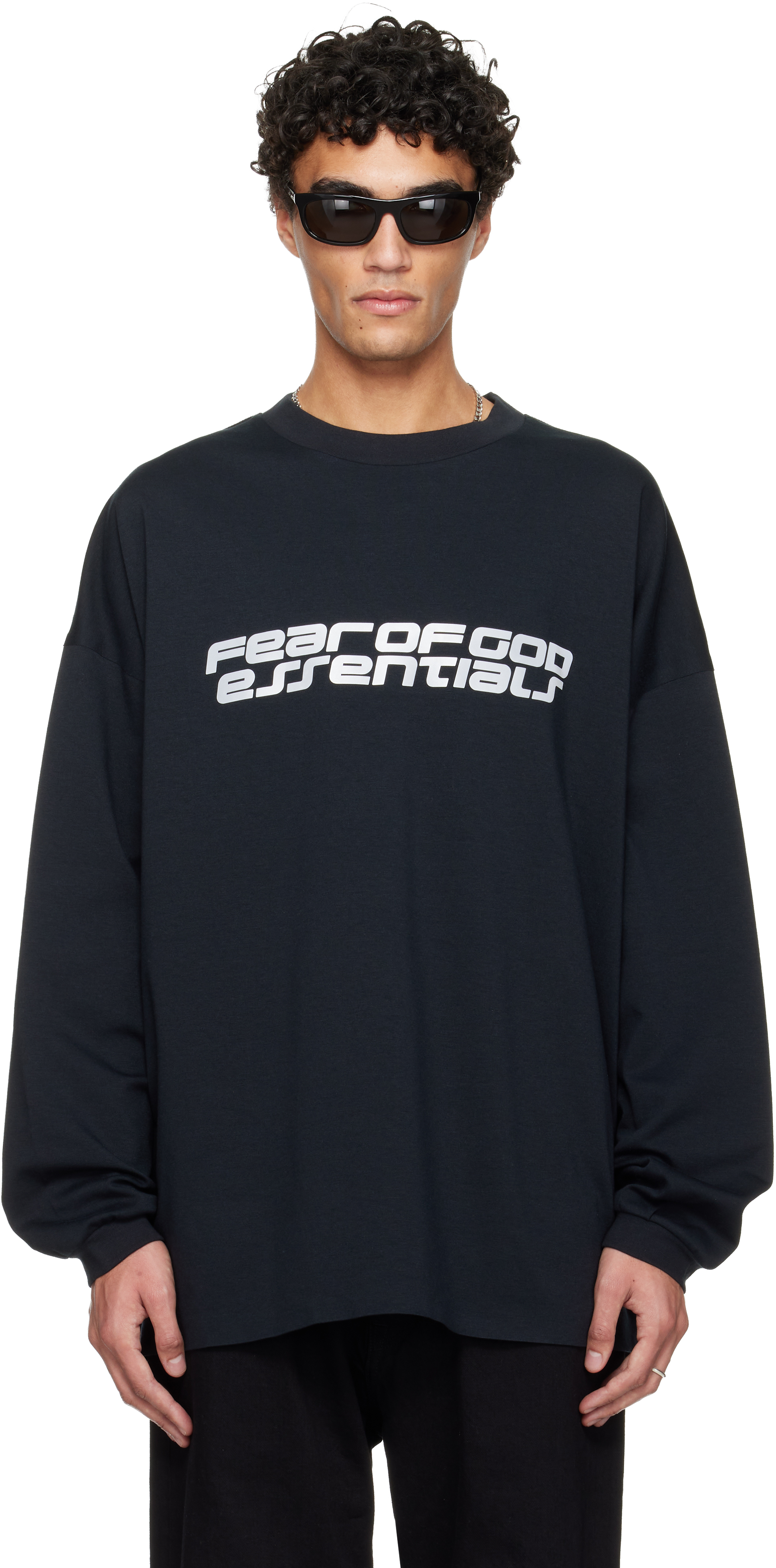 Essentials Black Holiday Ponte 90s Long Sleeve T-shirt