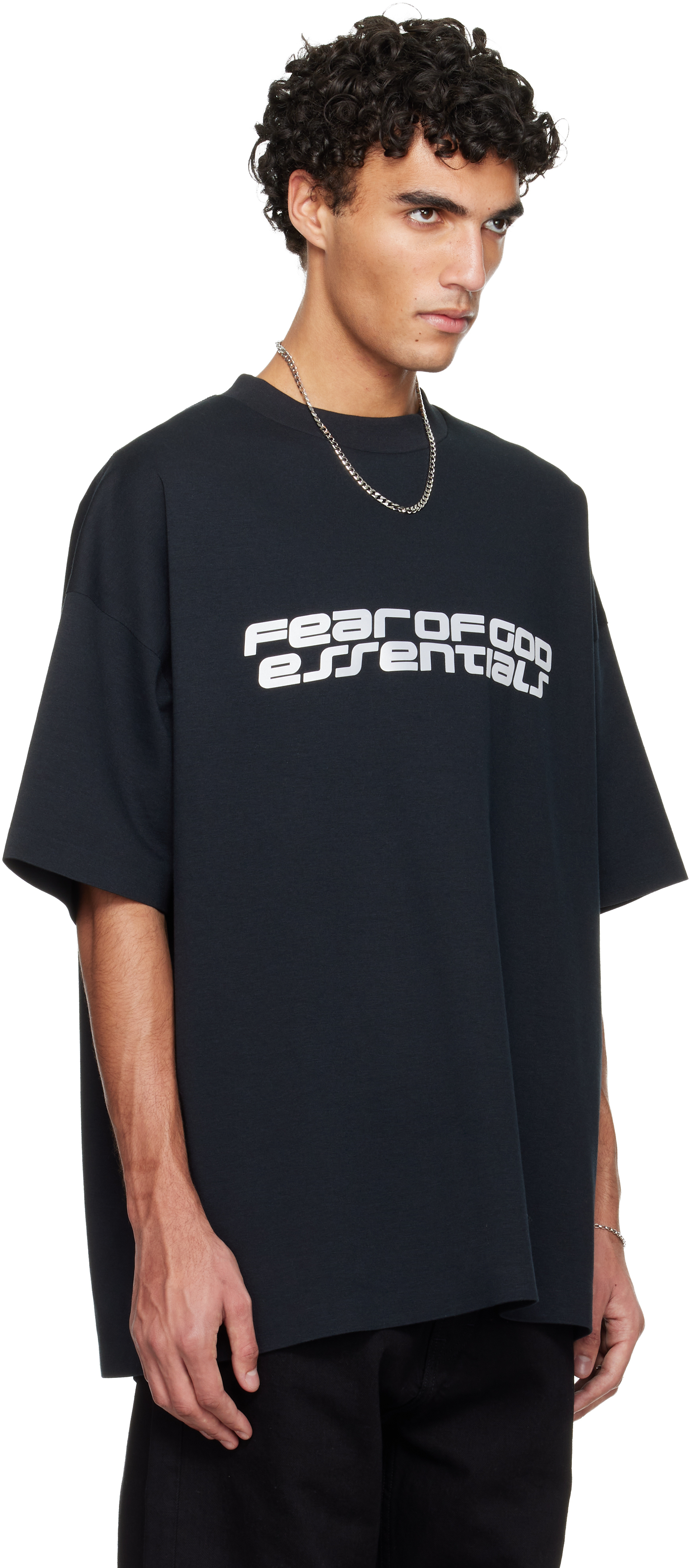 Essentials Black Holiday Ponte 90s T-shirt In Black