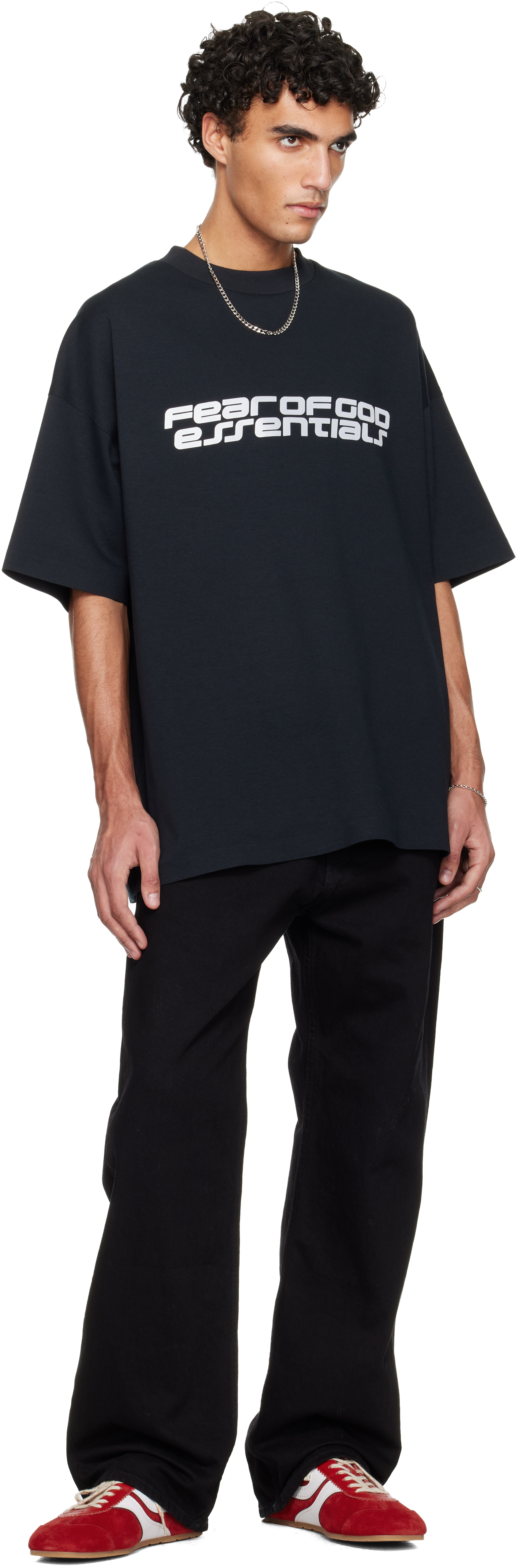 Essentials Black Holiday Ponte 90s T-shirt In Black