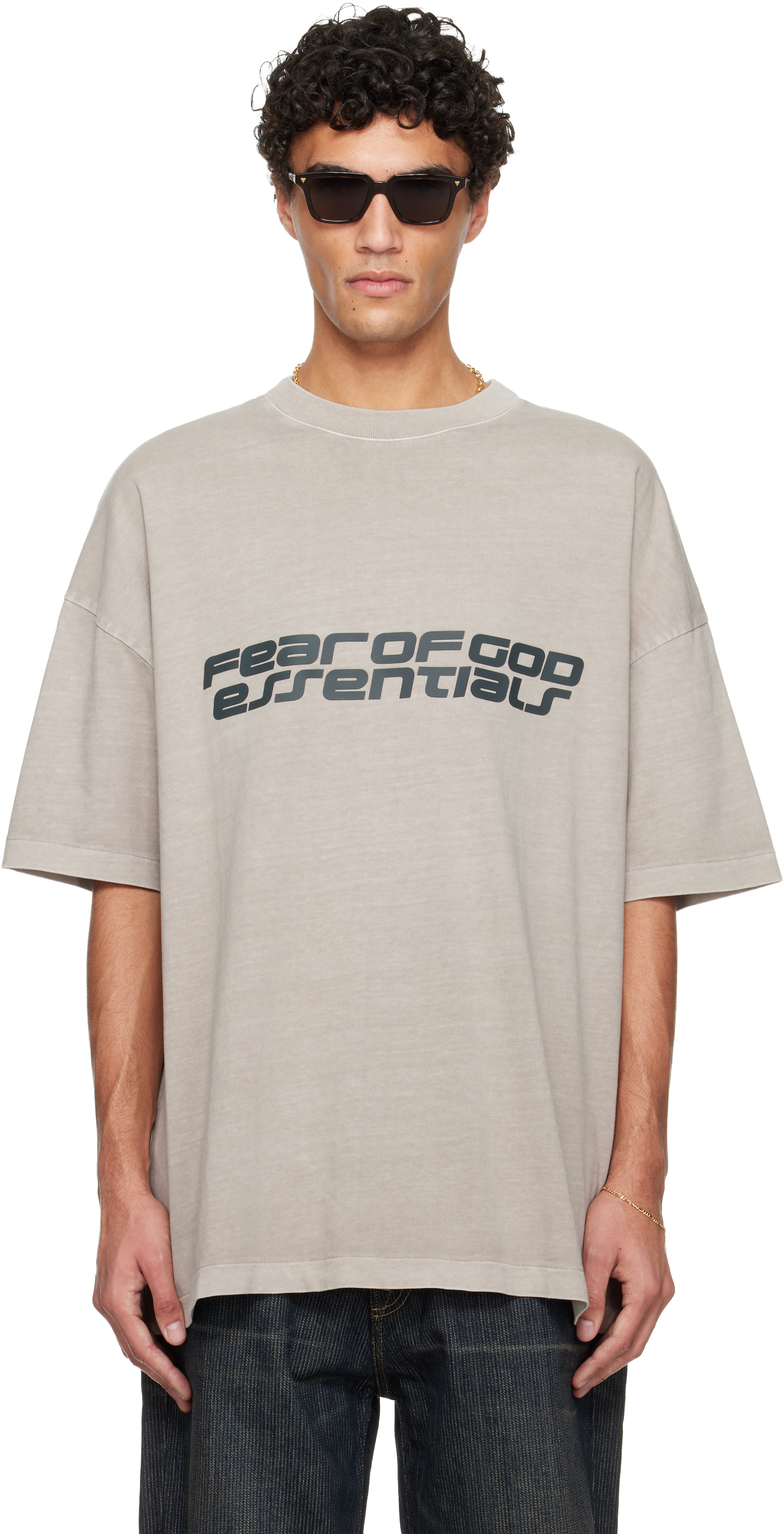 Essentials Gray Holiday 'fear Of God ' 90s T-shirt In Gray