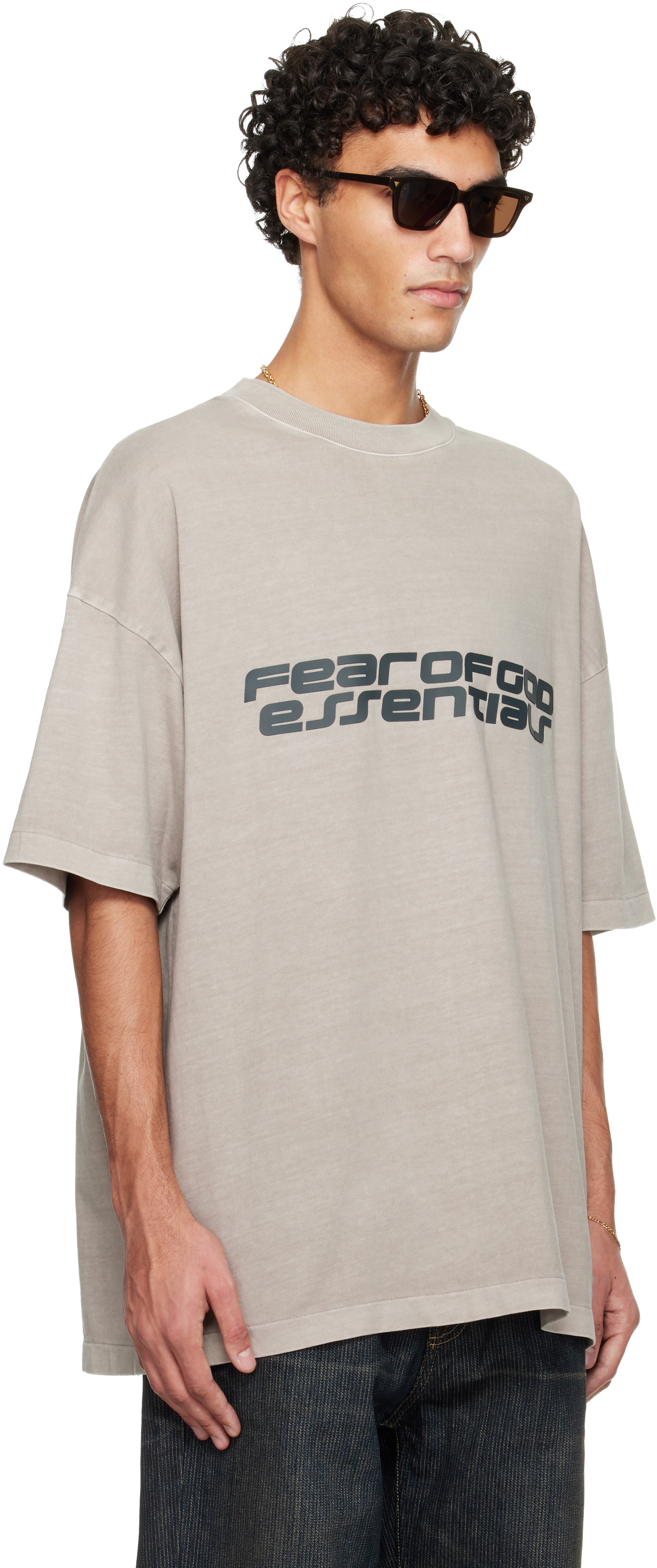 Essentials Gray Holiday 'fear Of God ' 90s T-shirt In Gray