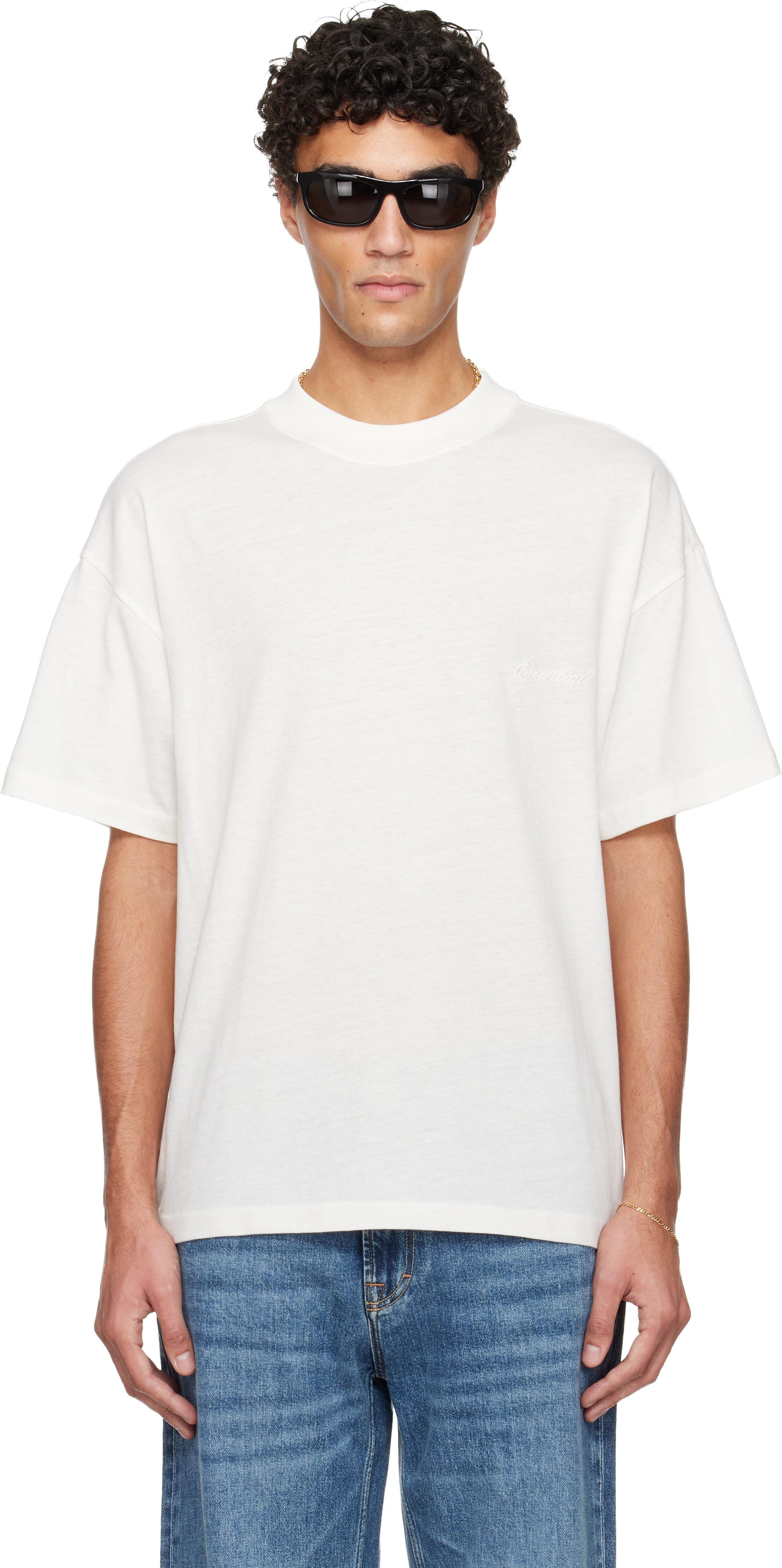 Essentials Off-white Holiday Embroidered Essential T-shirt