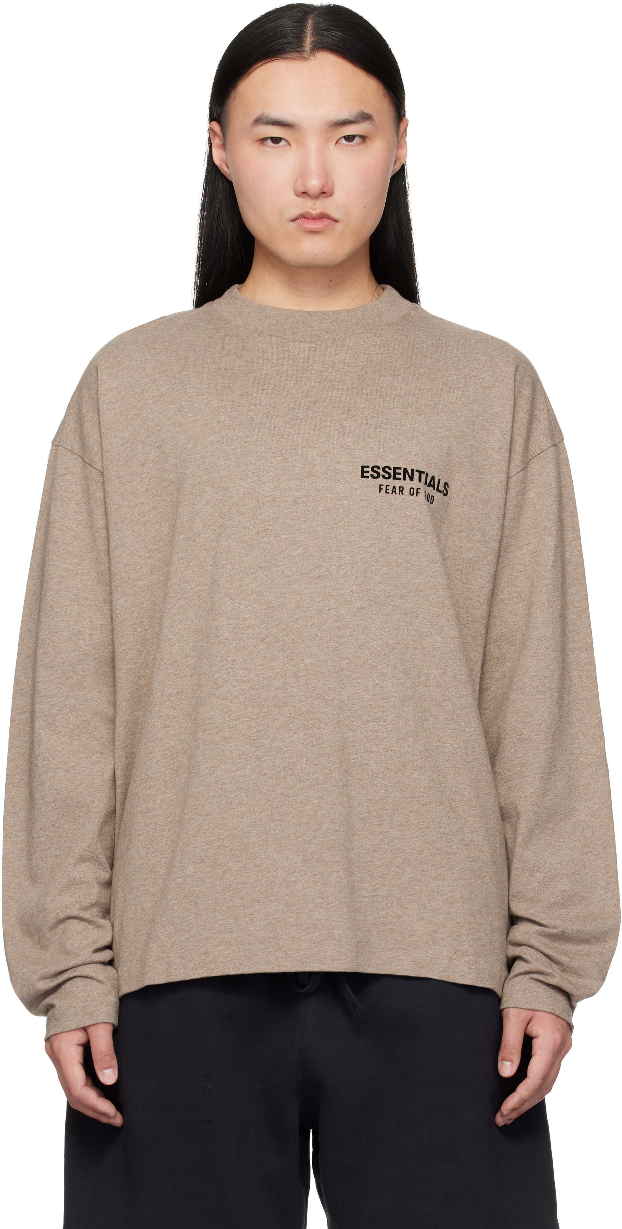 Fear of God ESSENTIALS: ベージュ Classic Fit 長袖Tシャツ | SSENSE 日本