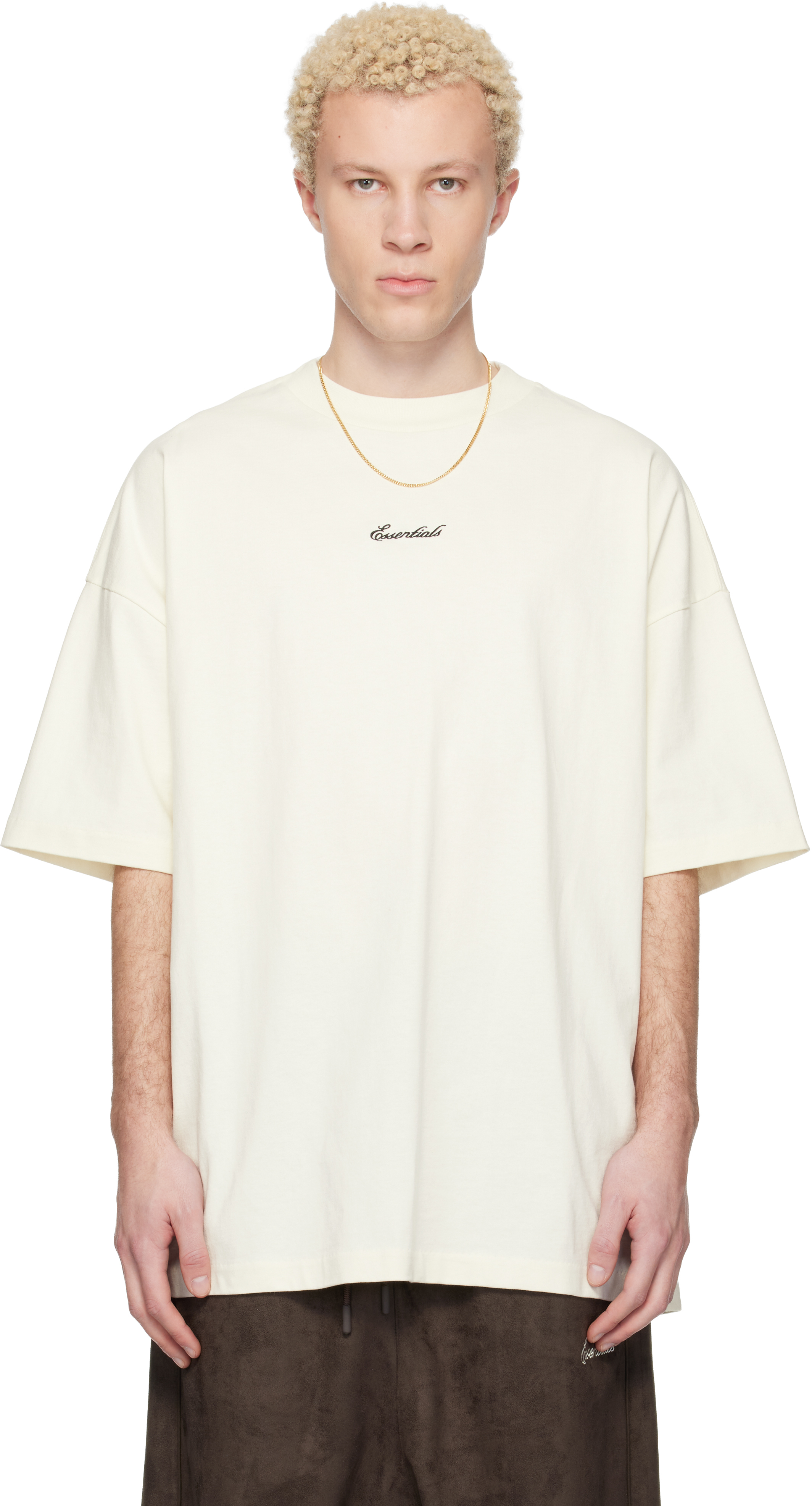 Fear of God ESSENTIALS: オフホワイト Signature 90s 半袖Tシャツ 