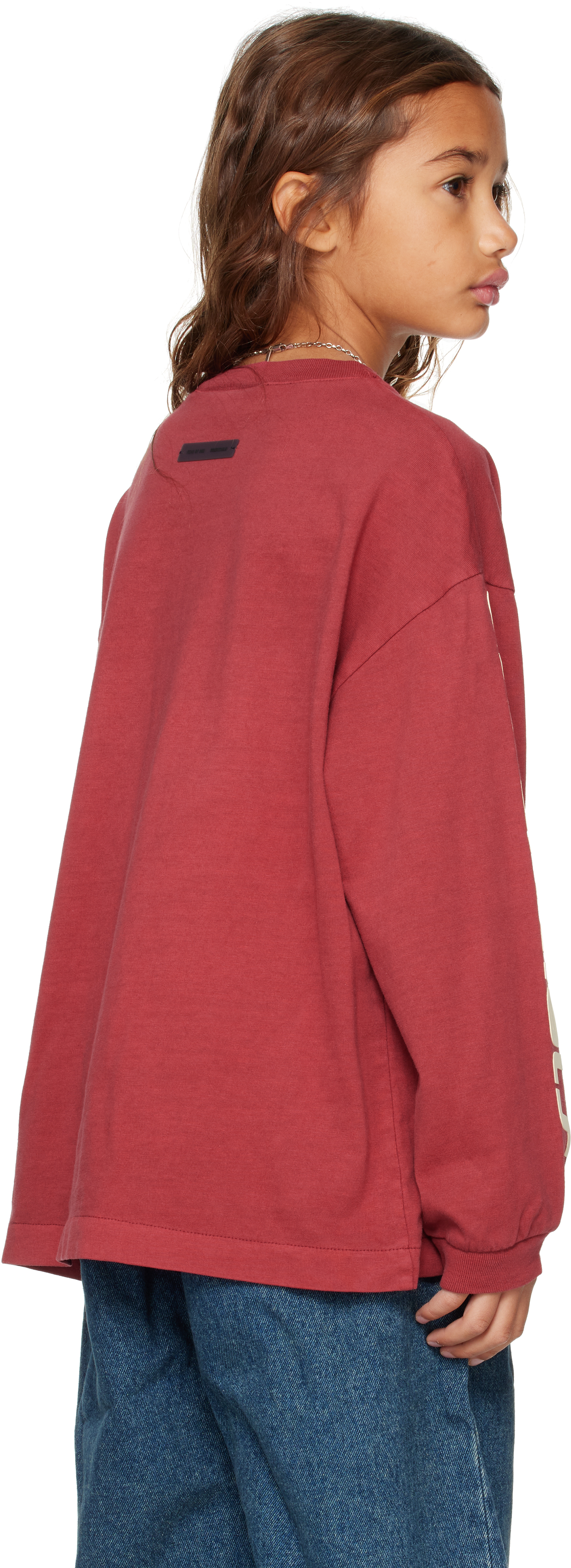 Essentials Kids Red Holiday Classic Long Sleeve T-shirt In Red