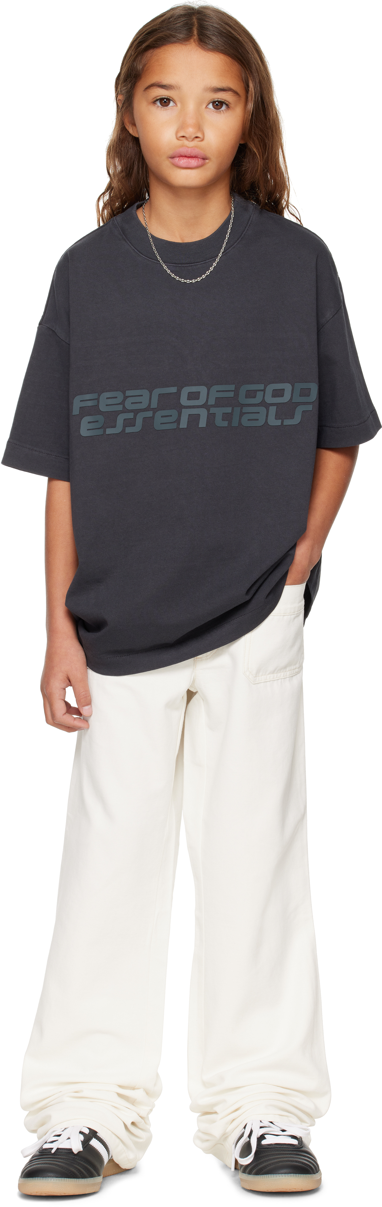 Essentials Kids Black Holiday Classic Short Sleeve T-shirt In Black