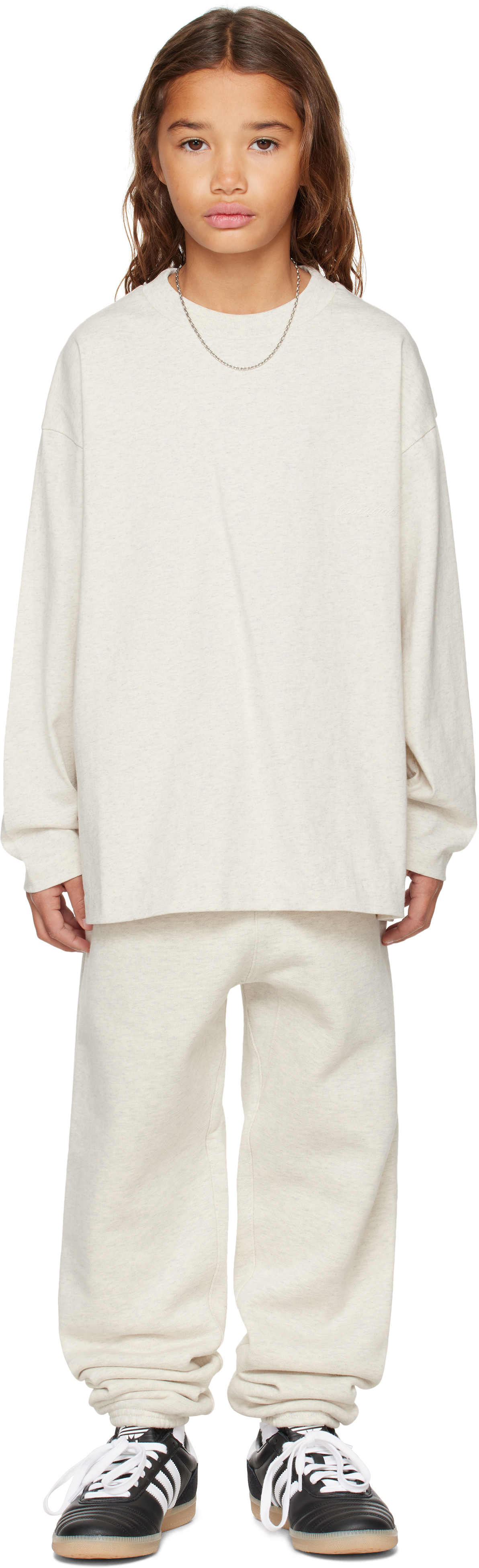 Essentials Kids Gray Holiday Classic Long Sleeve T-shirt In Multi