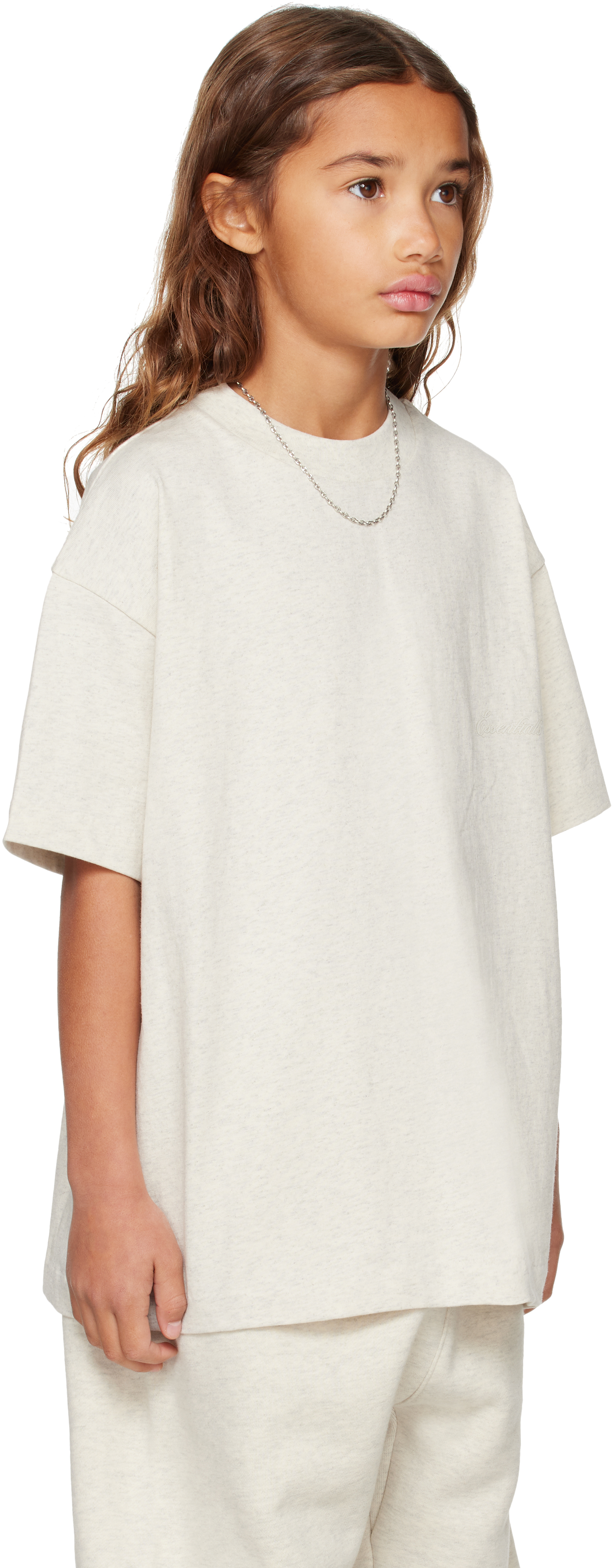 Essentials Kids Gray Holiday Classic Short Sleeve T-shirt In Neutral