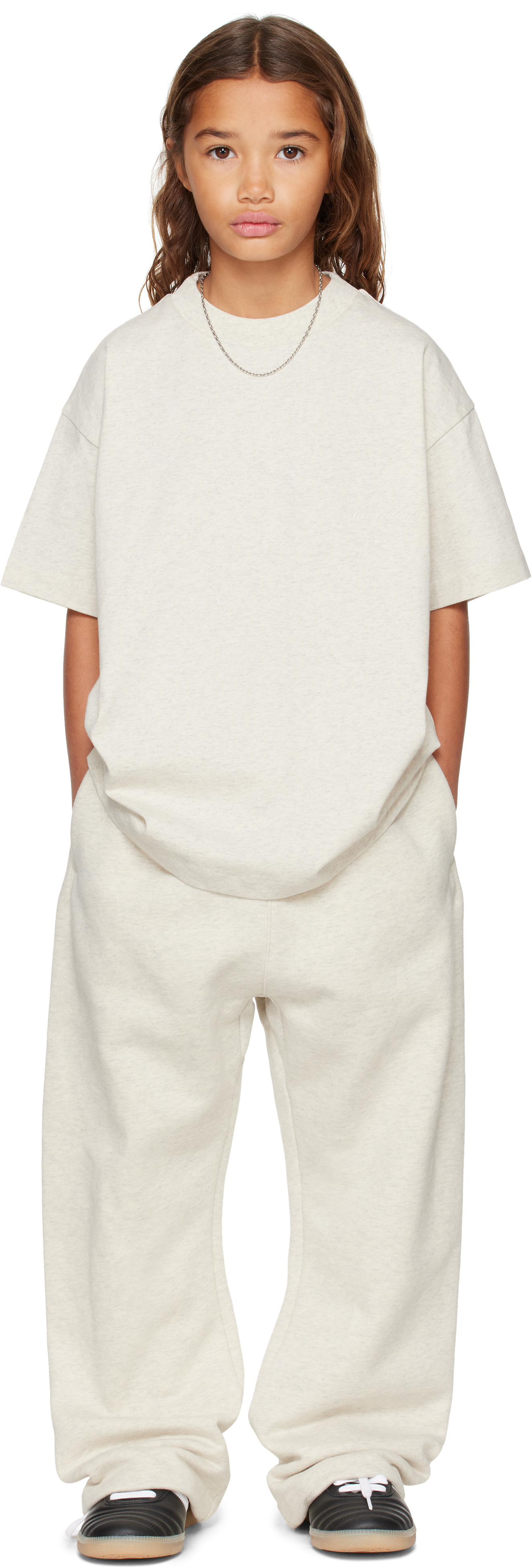 Essentials Kids Gray Holiday Classic Short Sleeve T-shirt In Neutral